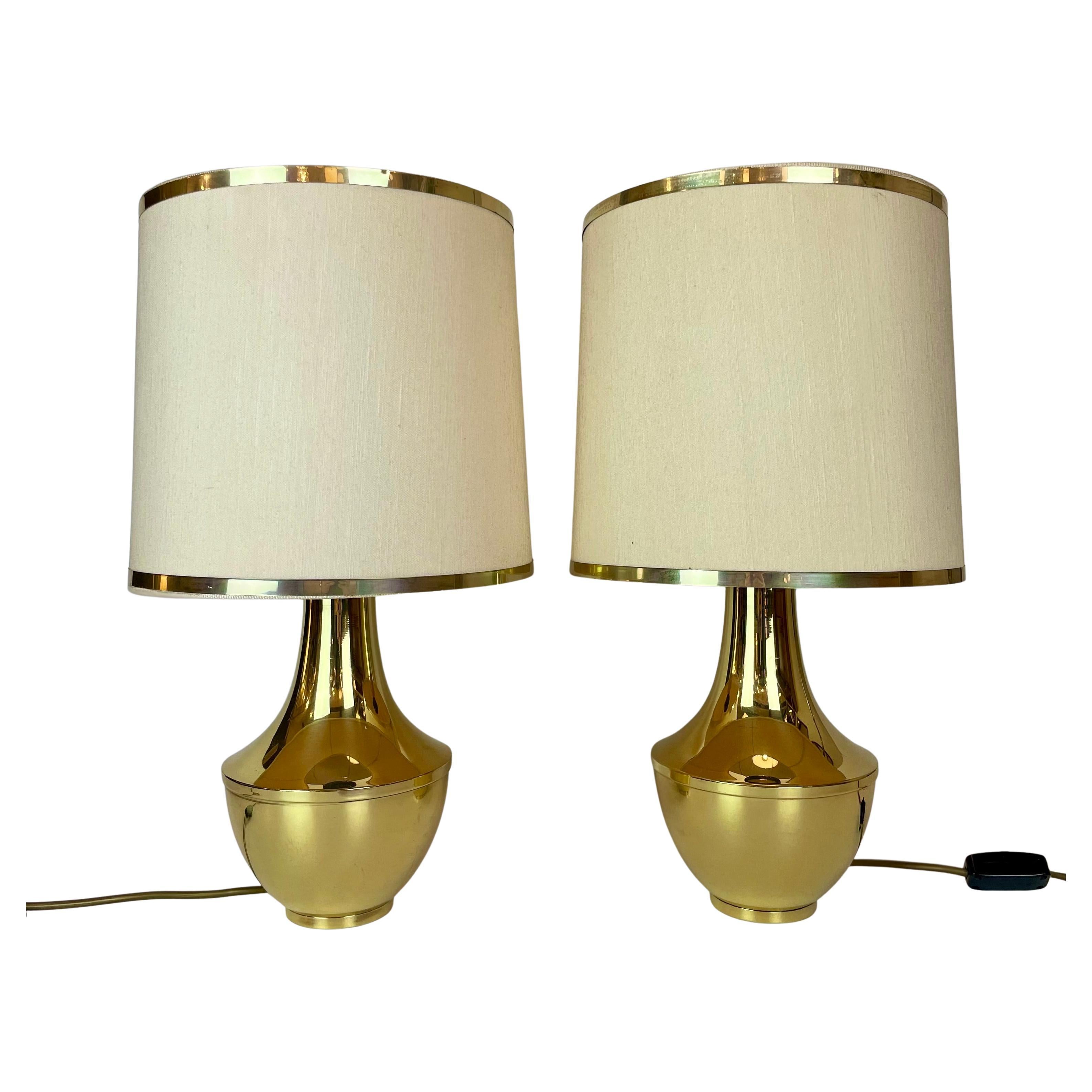 Italian Brass Table Lamps, 1970s