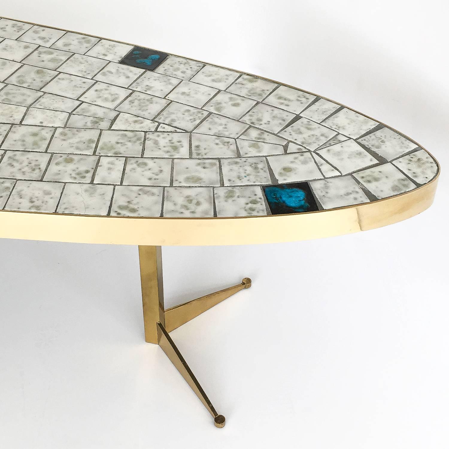 Italian Brass Tiled Top Surfboard Coffee Table 7