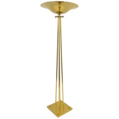 Italian Brass Torchier Floor Lamp by Prearo