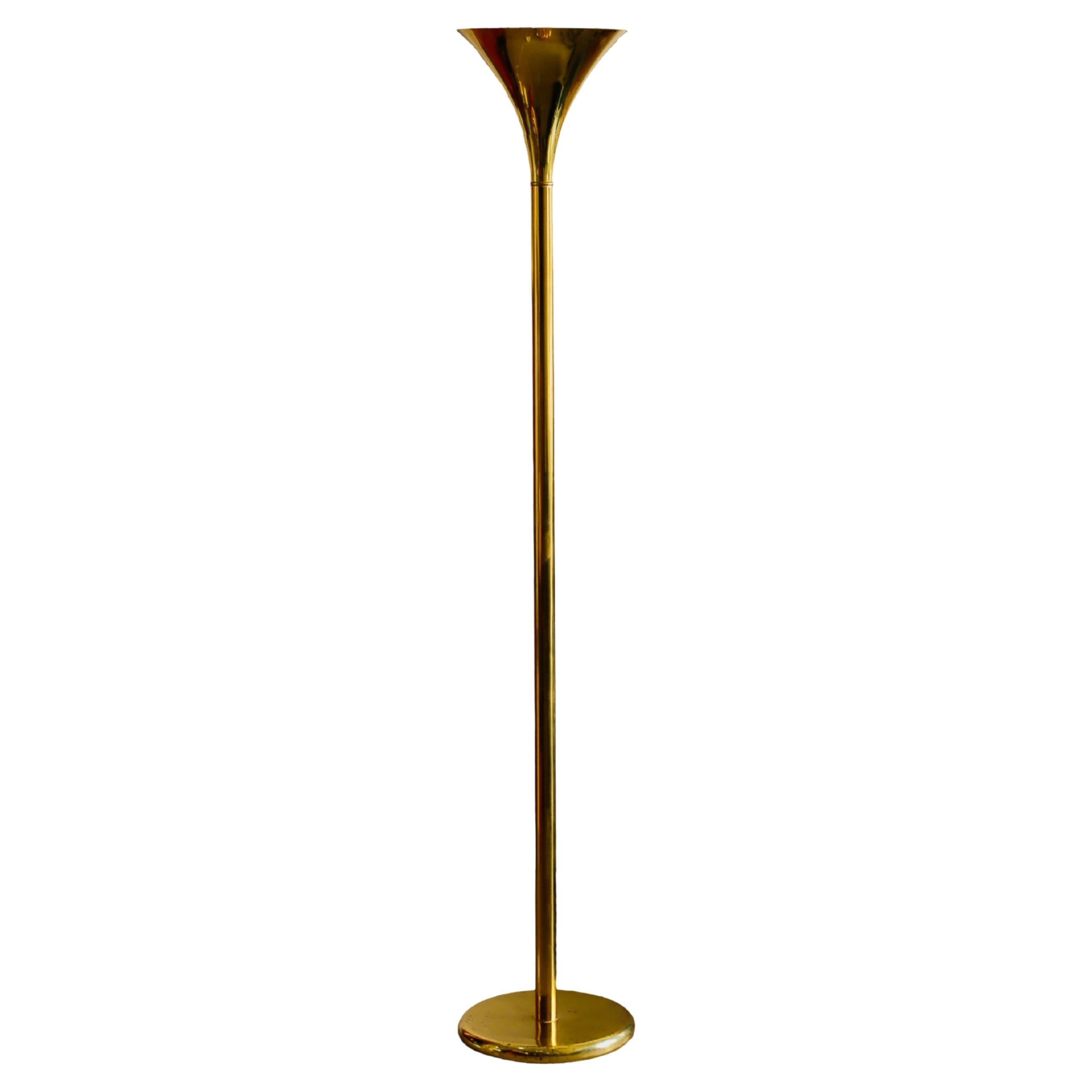 Vintage 1980s floor lamp gilded brass and glass design Relux Milano For ...