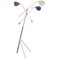 Italian Brass "Triennale" Floor Lamp  in the Style of Angelo Lelli for Arredoluc