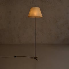 Lampada da terra a treppiede in ottone di Riccardo Scarpa, anni '60