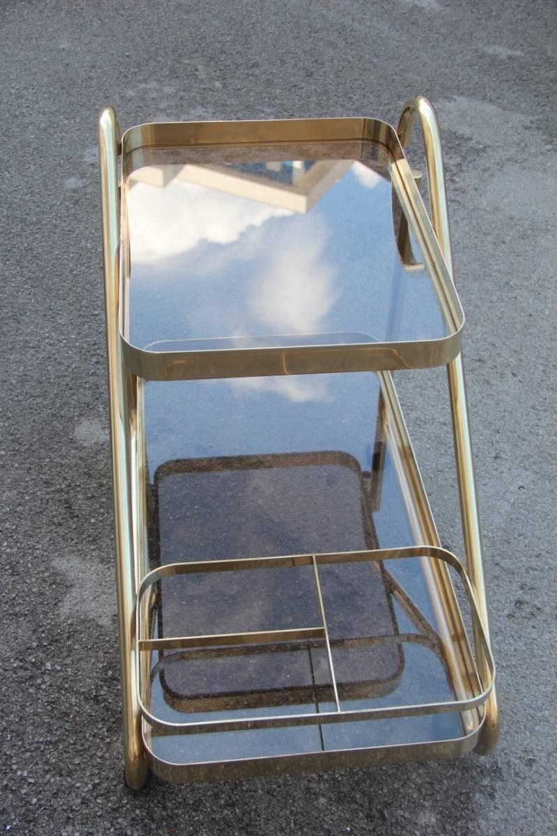 Italian Brass Trolley Design 1970s Elegant and Refined For Sale 2