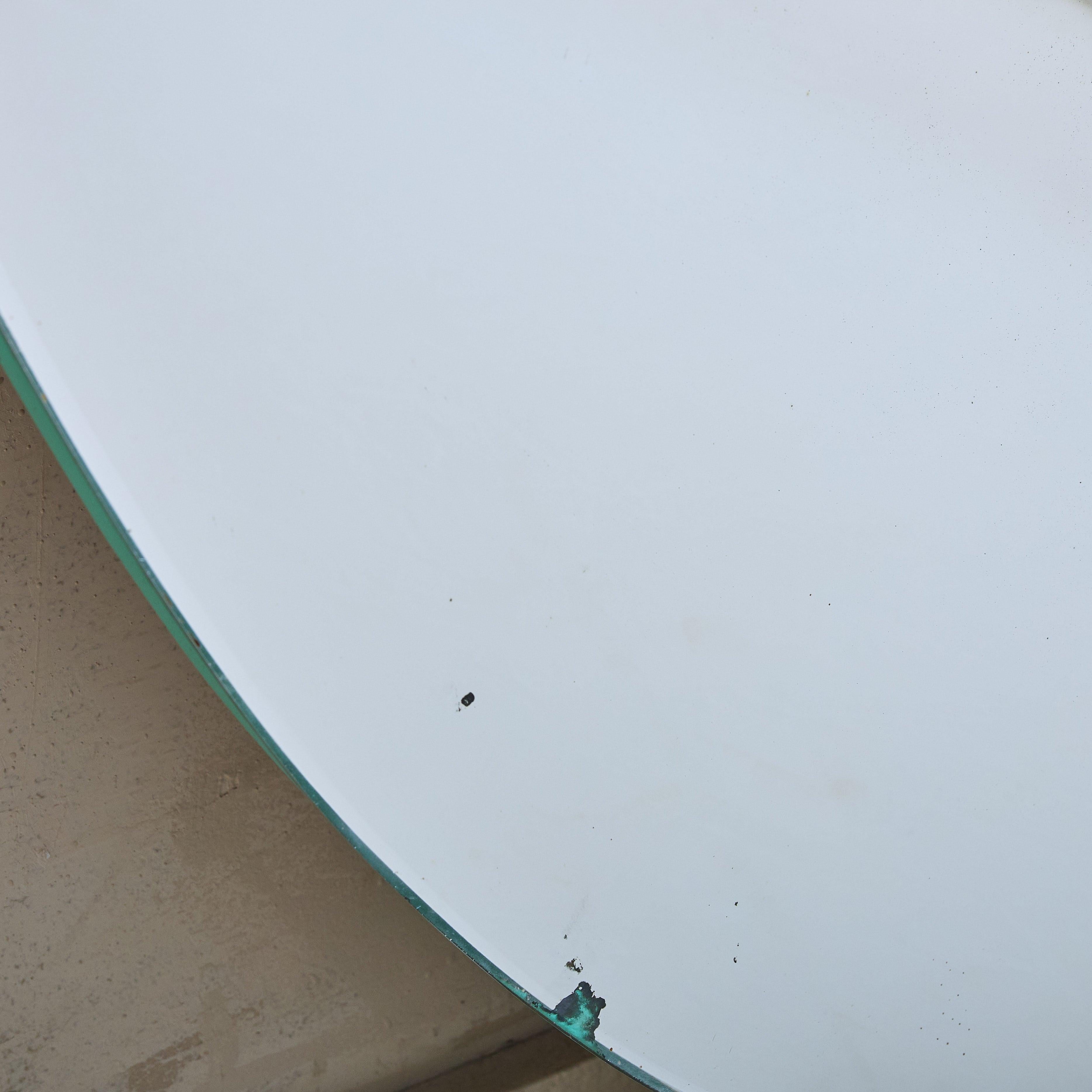 Métal Miroir mural italien en laiton et bois peint en turquoise, 1970 en vente