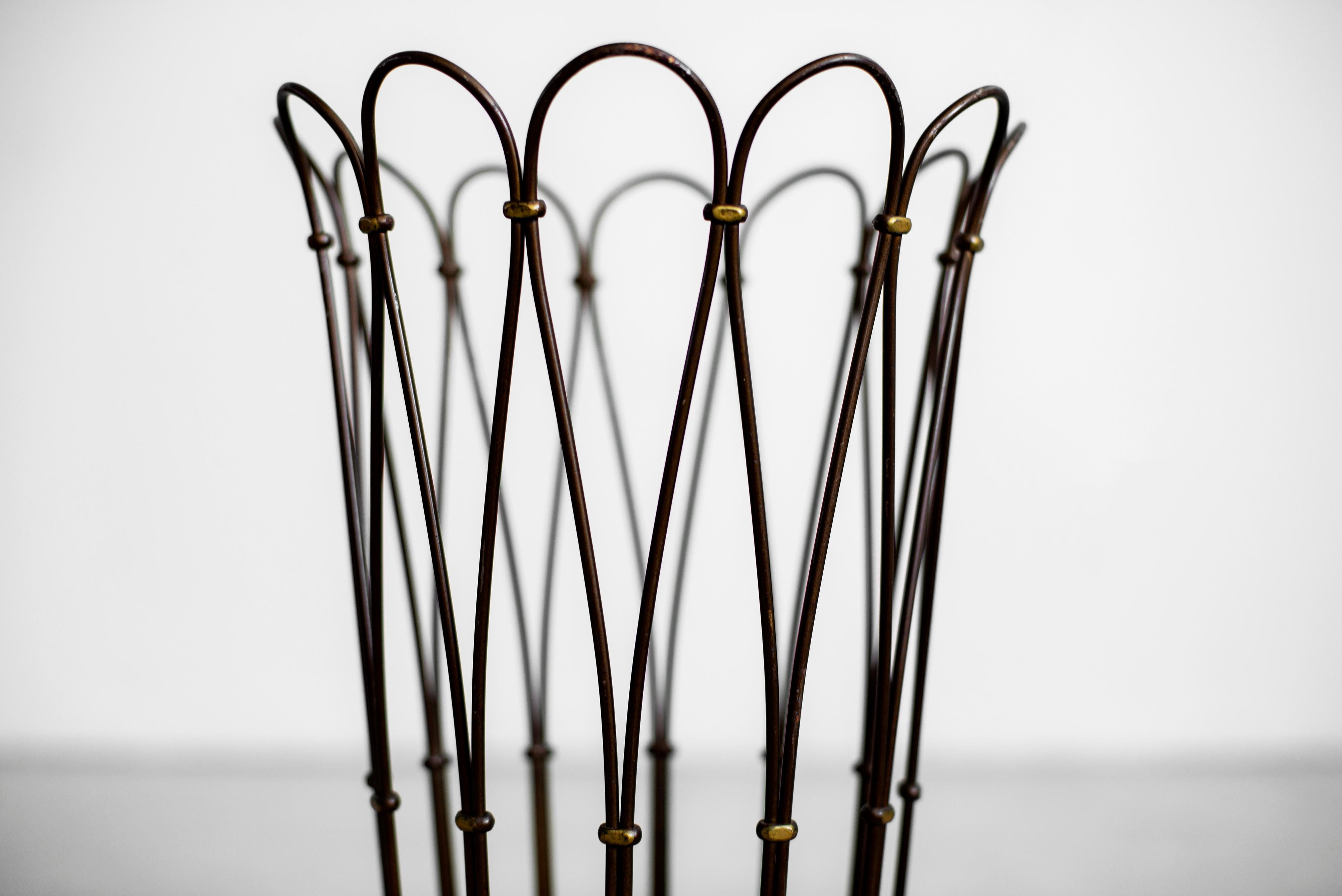 Wrought Iron Italian Brass Umbrella Stand