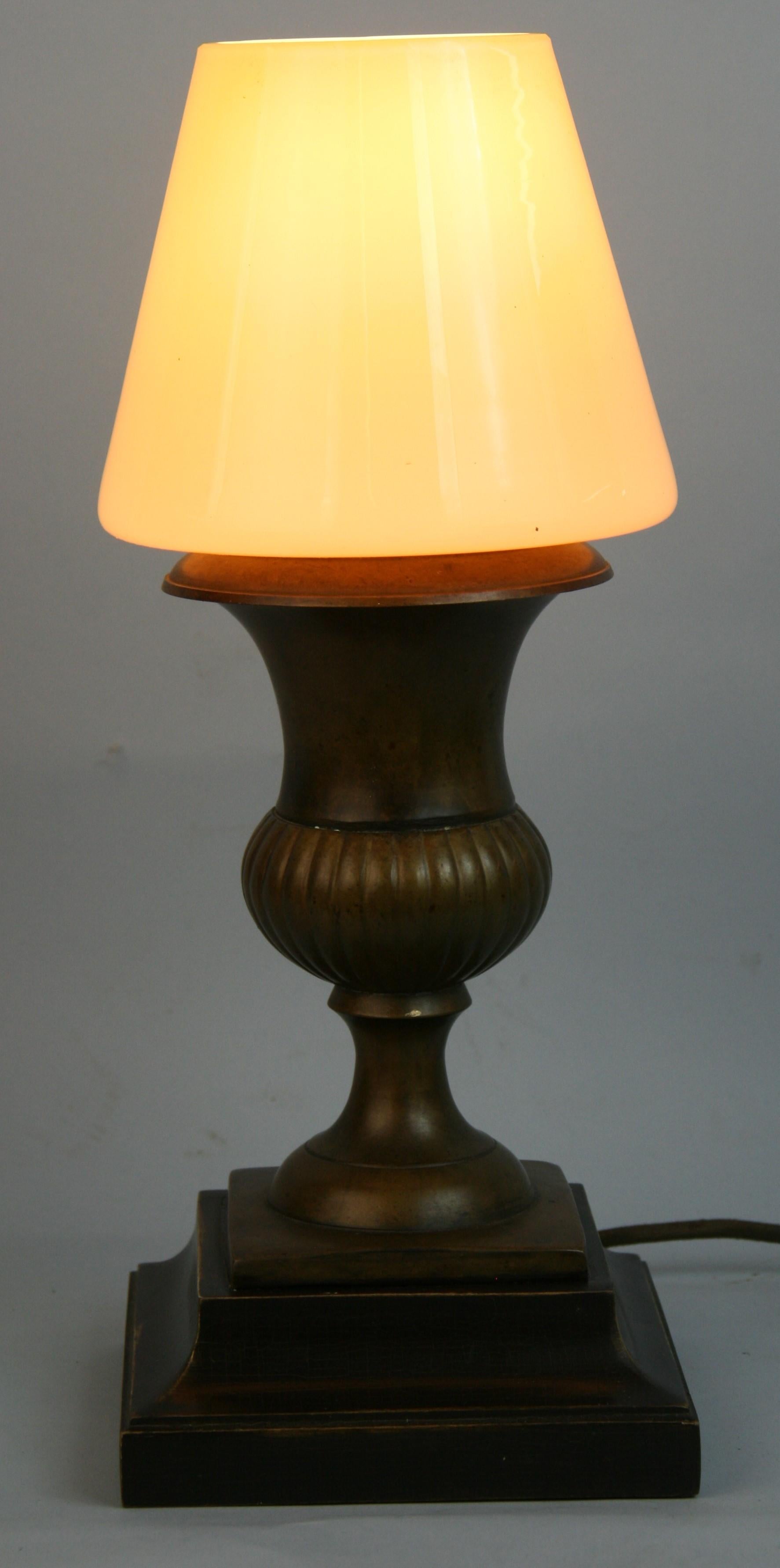 Italian Brass Urn Lamp with Murano Glass Shade '2 Available' 2