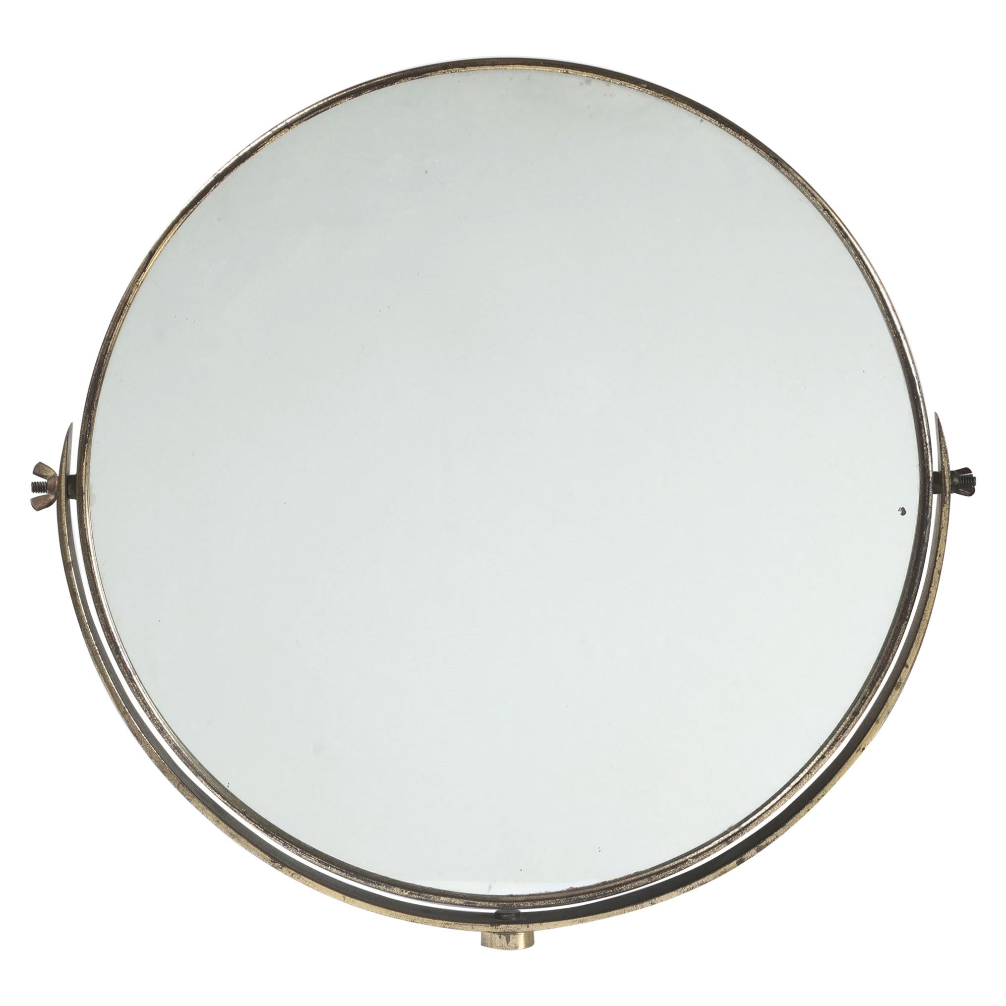 Italian Brass Vanity Mirror, 1950s For Sale