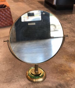 Italian Brass Vanity or Tabletop Mirror, 1934