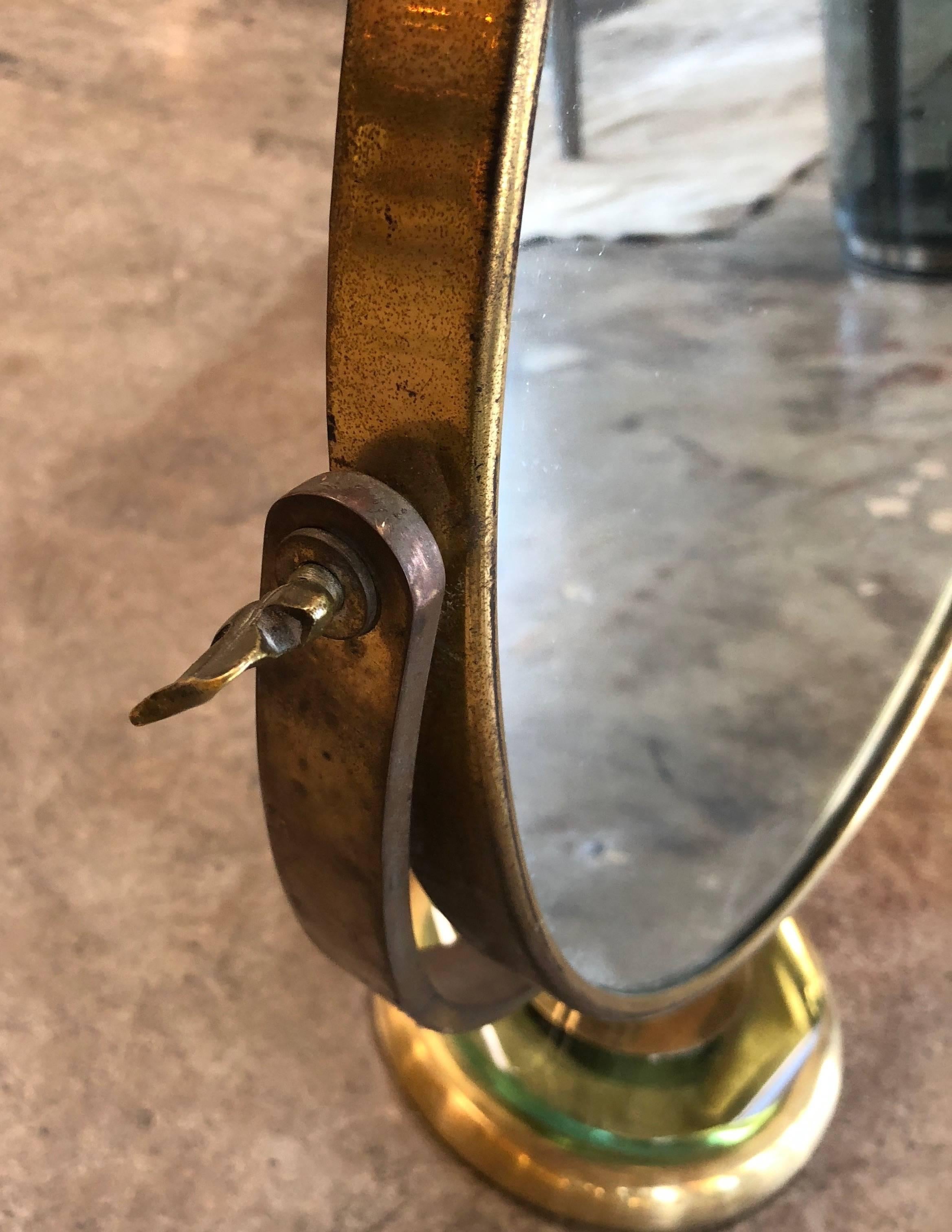 Italian Brass Vanity or Tabletop Mirror, 1934 3