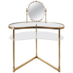 Retro Italian Brass Vanity Table, circa 1950s