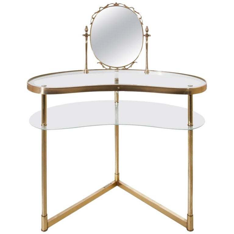 Italian Brass Vanity Table, circa 1950s For Sale at 1stDibs