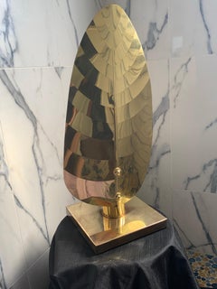 Italian Brass Vintage Chic Palm Leaf Lamp by Tammaso Barbi from BH Mogul Estate.