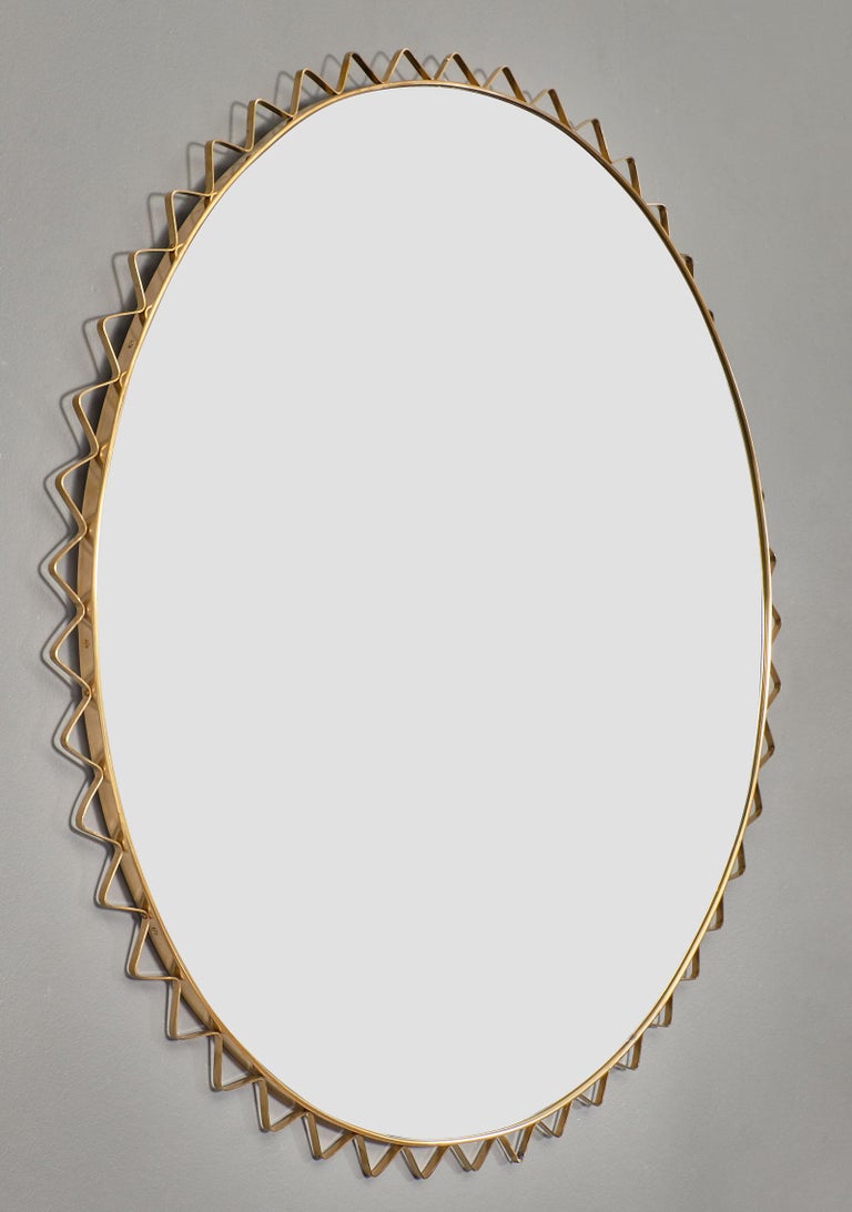 Italian Brass Vintage Mirror For Sale at 1stdibs