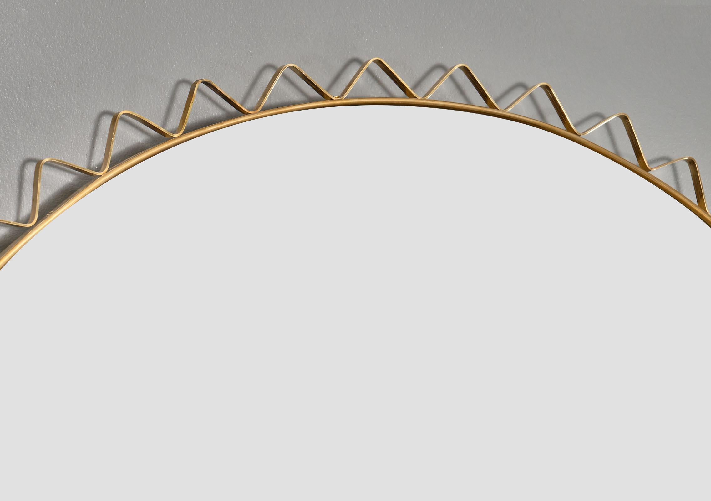 Italian Brass Vintage Mirror 1
