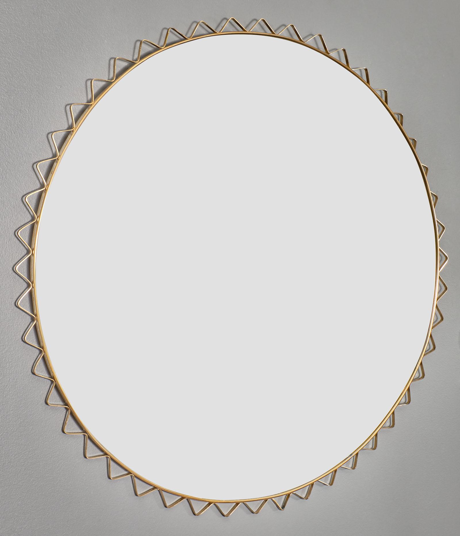 Modern Italian Brass Vintage Mirror