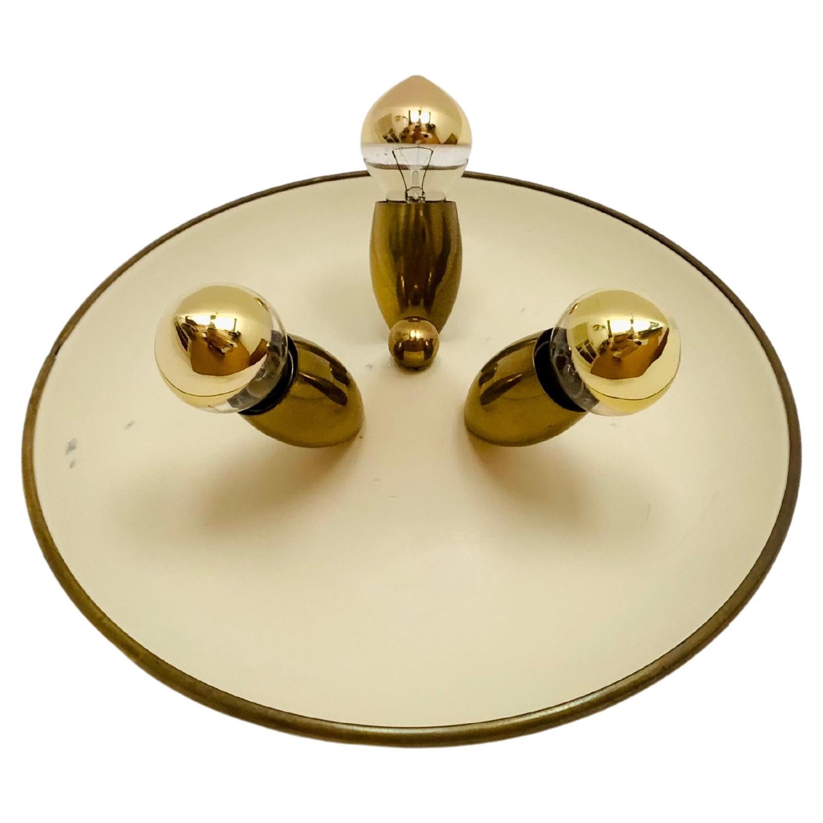 Italian Brass Wall Lamp or Flush Lamp