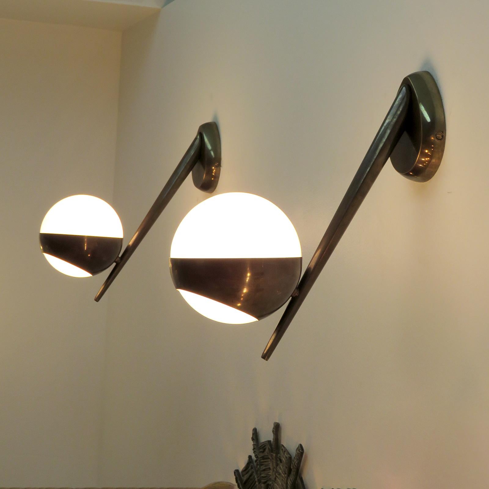 Lampade da parete in ottone italiano in vendita 3