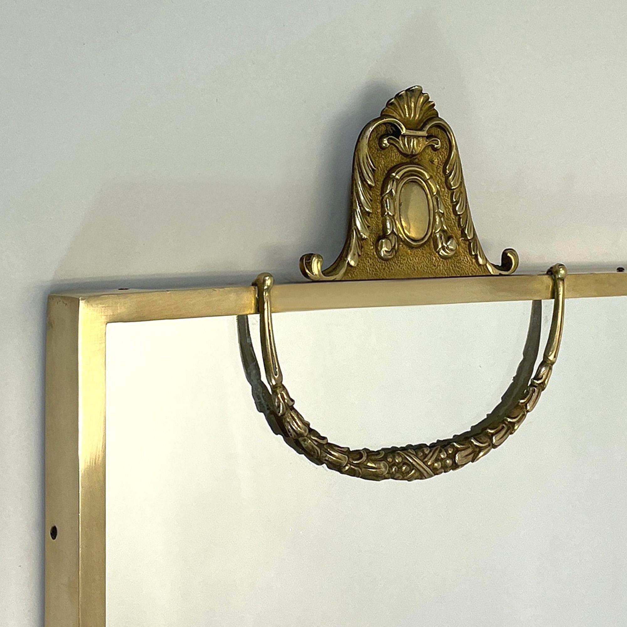 Italian Brass Wall Mirror, 1950s For Sale 6