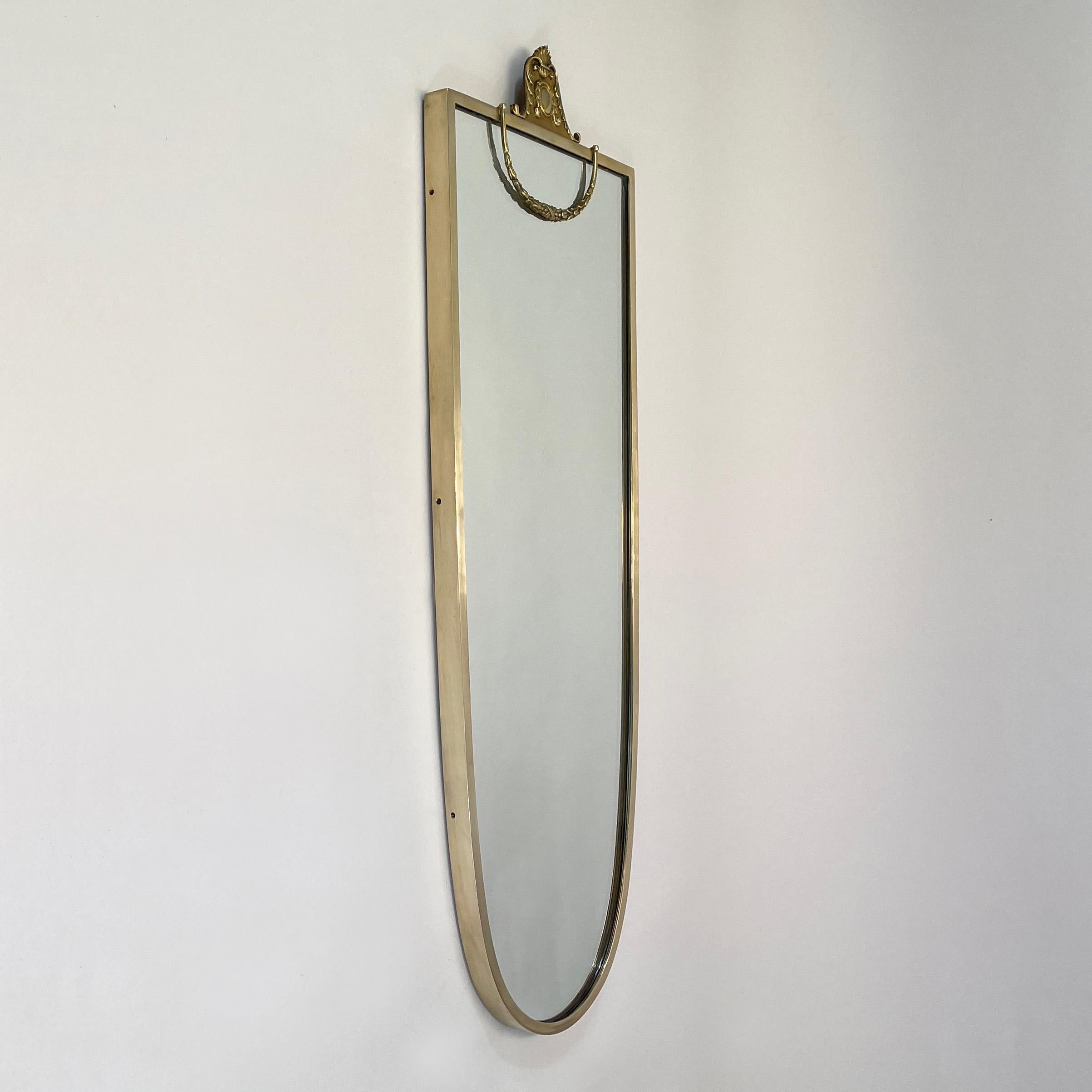 Italian Brass Wall Mirror, 1950s In Good Condition For Sale In NUEMBRECHT, NRW