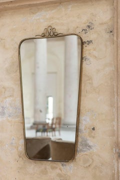Italian brass wall mirror attributed to Gio Ponti