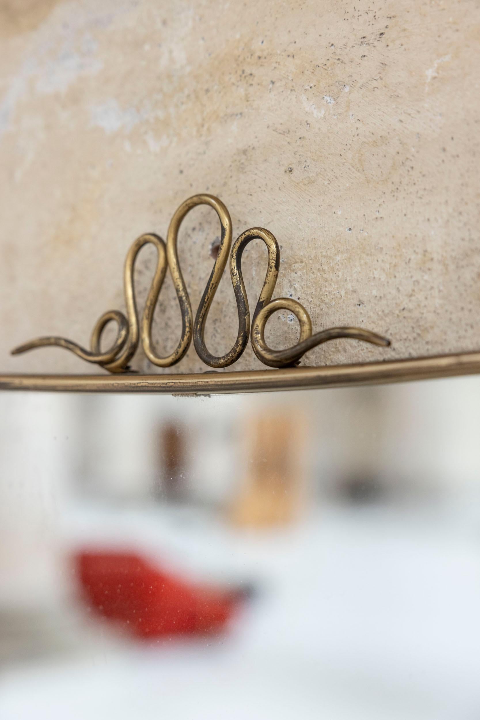 Italian brass wall mirror attributed to Gio Ponti For Sale 1