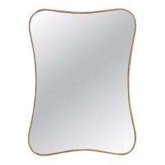 Italian brass wall mirror attributed to Gio Ponti, Italy, 1950s