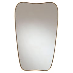 Italian Mid-Century Modern Brass wall Mirror, Italy, 1950s