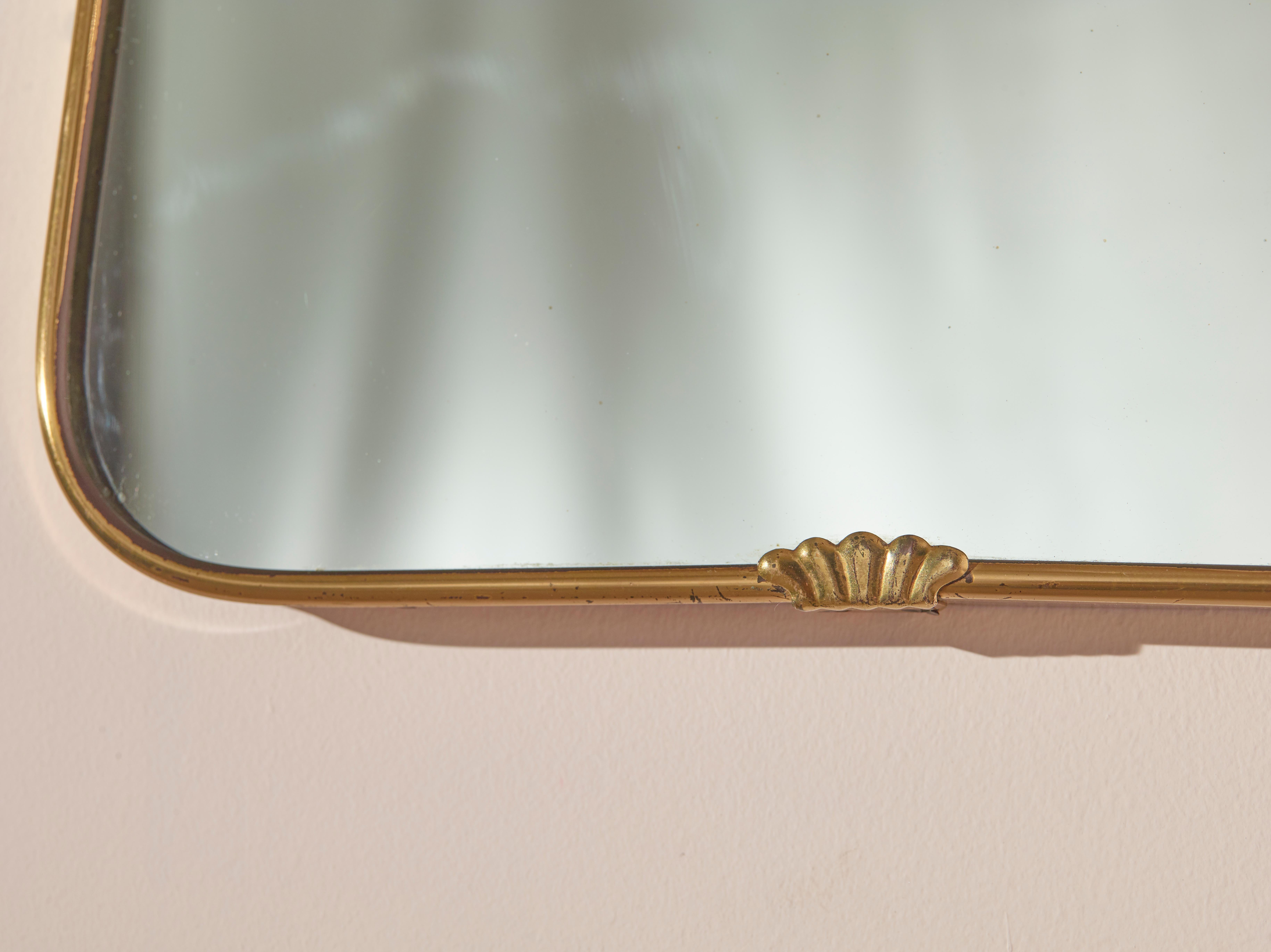 Italian Brass Wall Mirror, Italy, 1950s 2