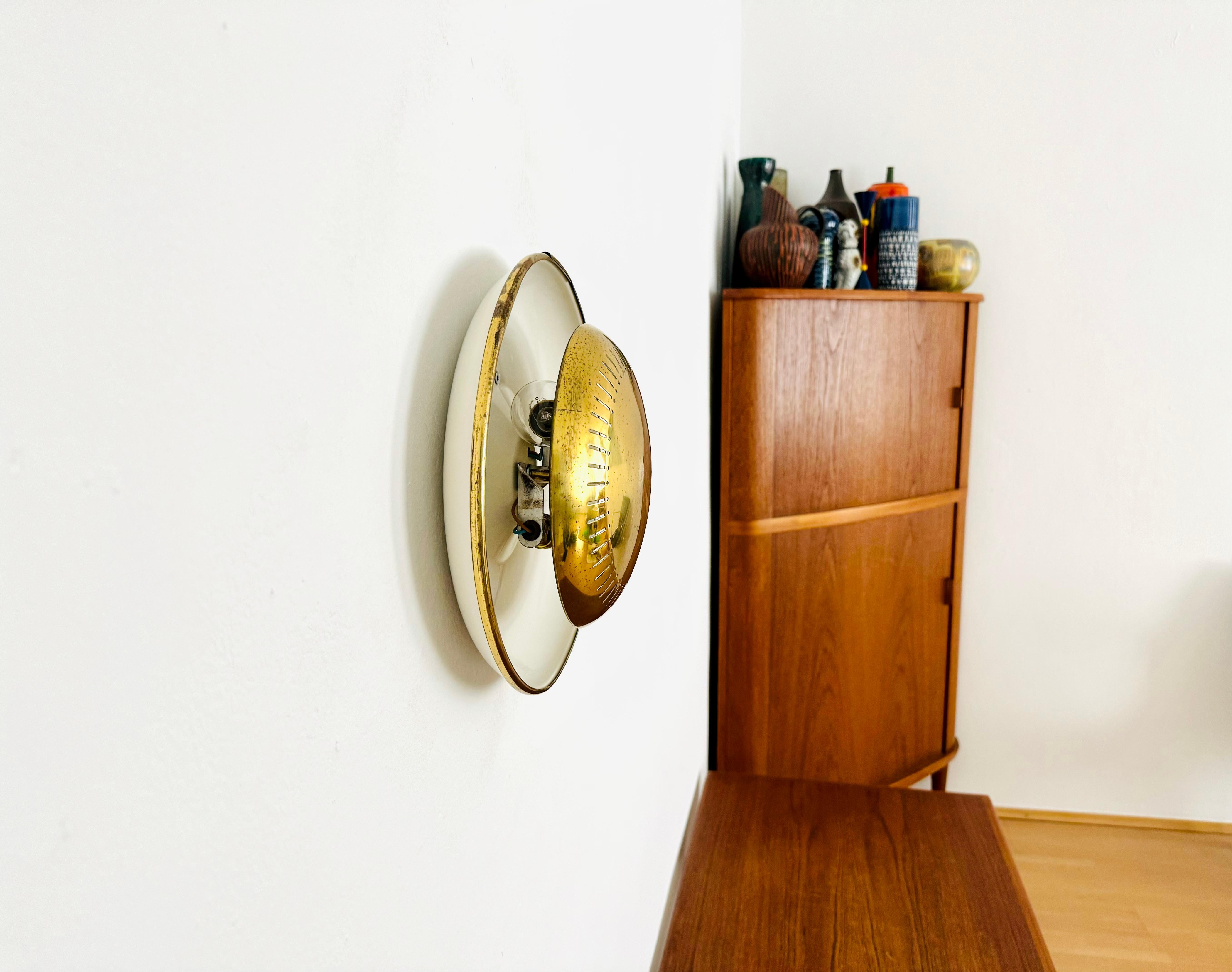 Metal Italian Brass Wall or Flush Lamp For Sale