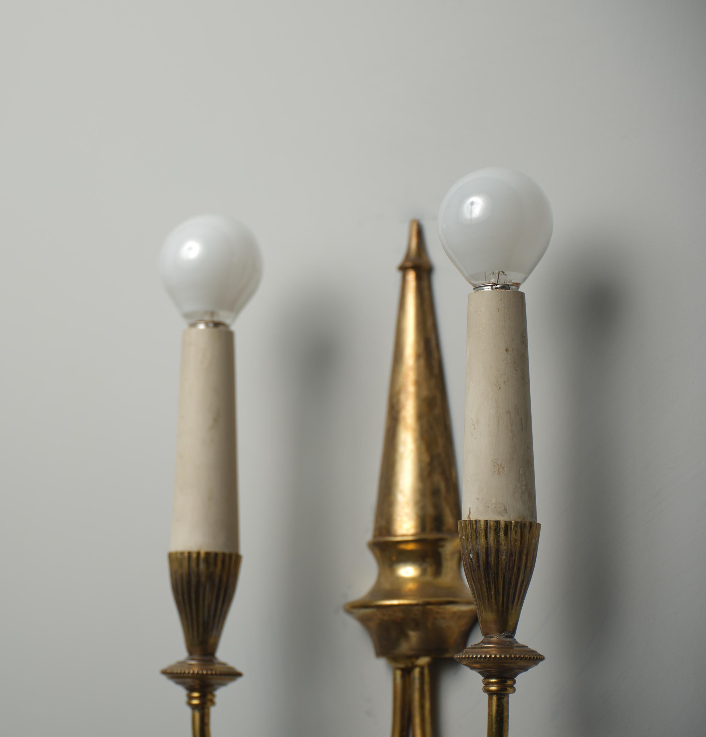 Italian Brass Wall Sconce, 1950s In Good Condition For Sale In Rome, IT