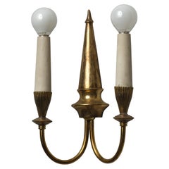 Italian Brass Wall Sconce, 1950s