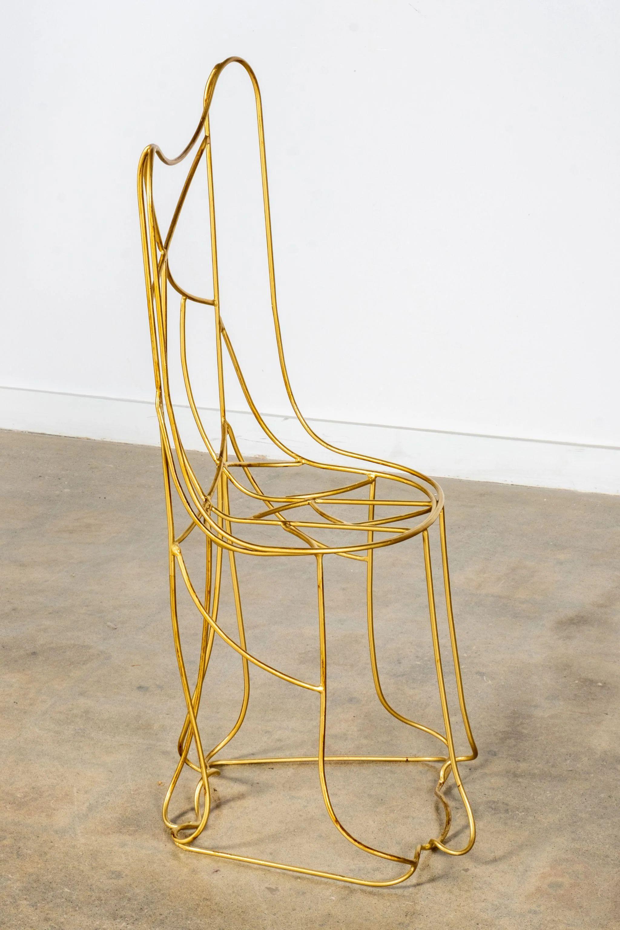 Italian Brass Wire Figure Chair For Sale 5