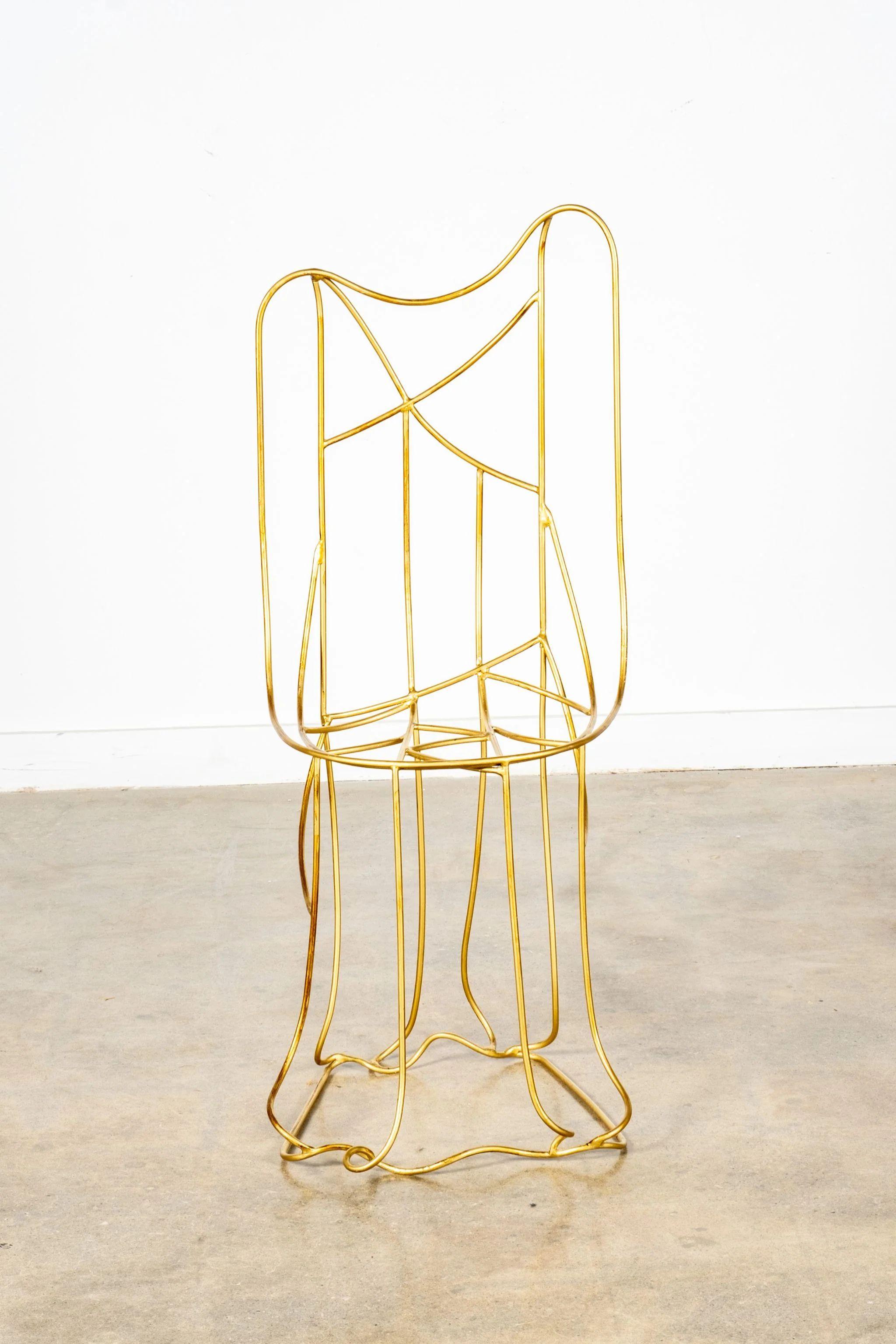 Italian Brass Wire Figure Chair In Good Condition For Sale In Toronto, CA