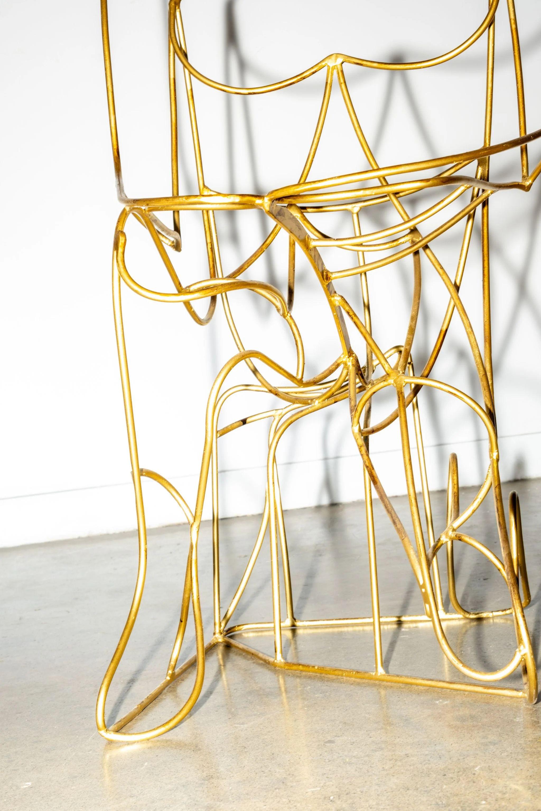 Italian Brass Wire Figure Chair For Sale 1