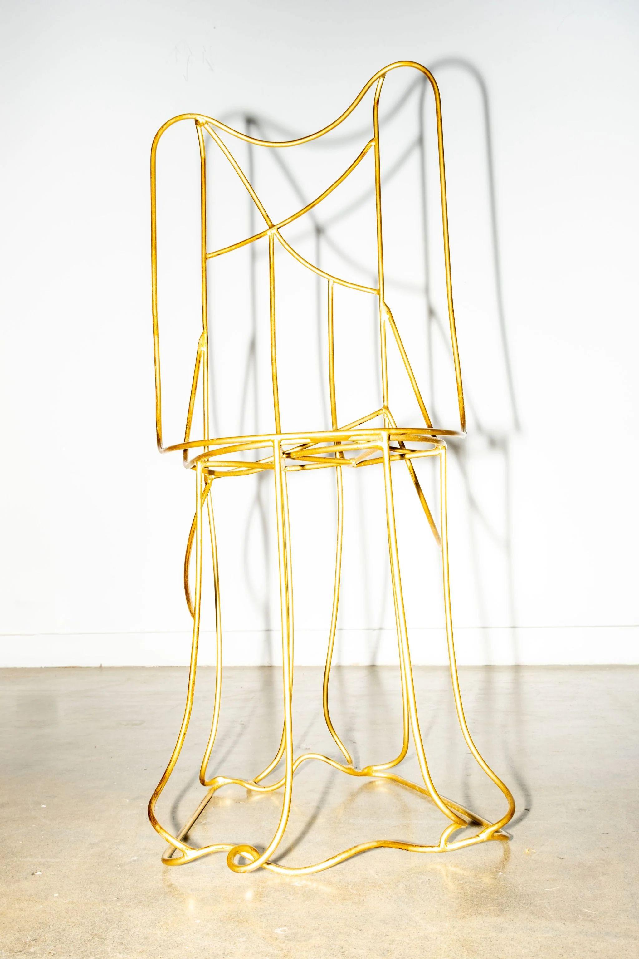 Italian Brass Wire Figure Chair For Sale 2