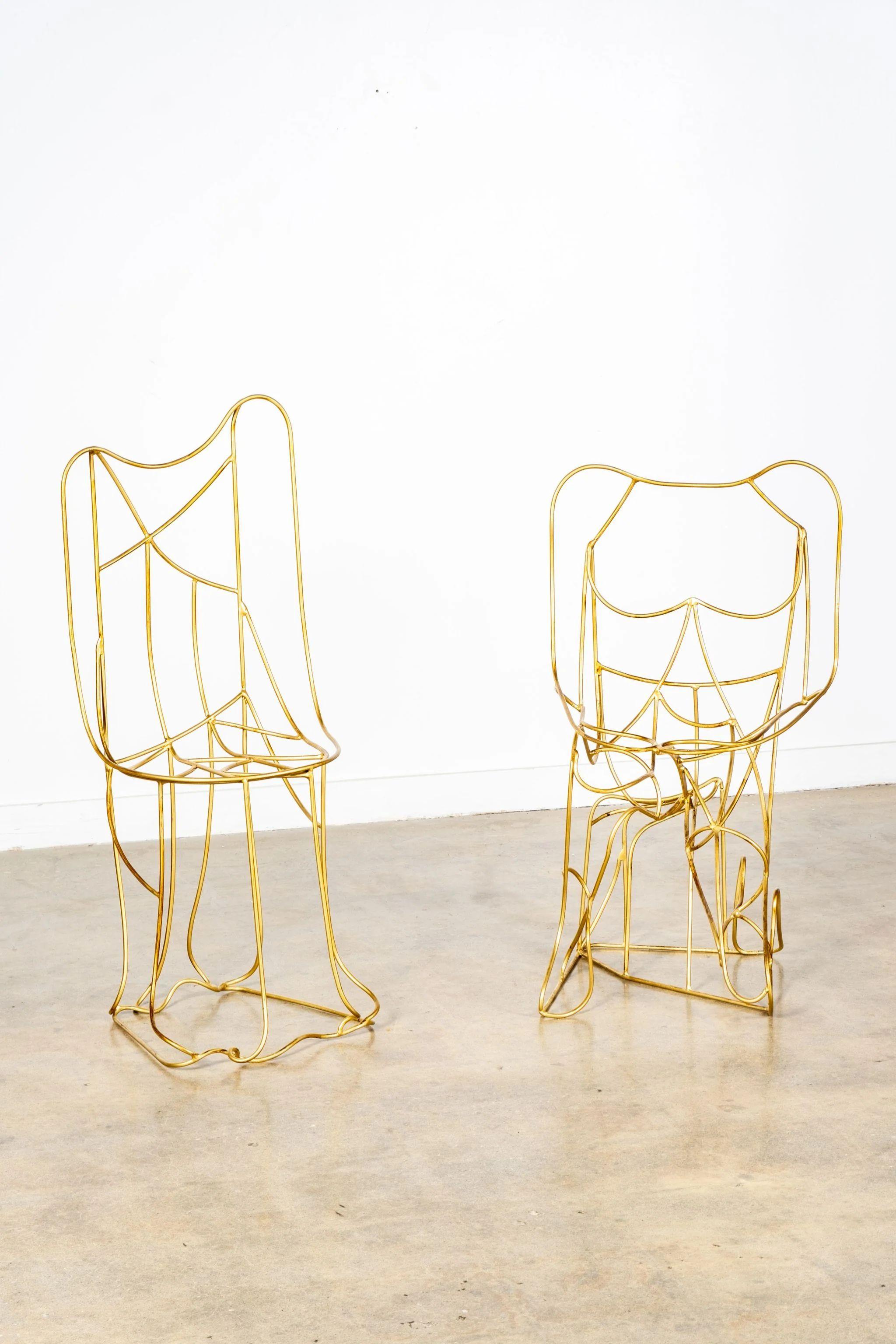Italian Brass Wire Figure Chair For Sale 3