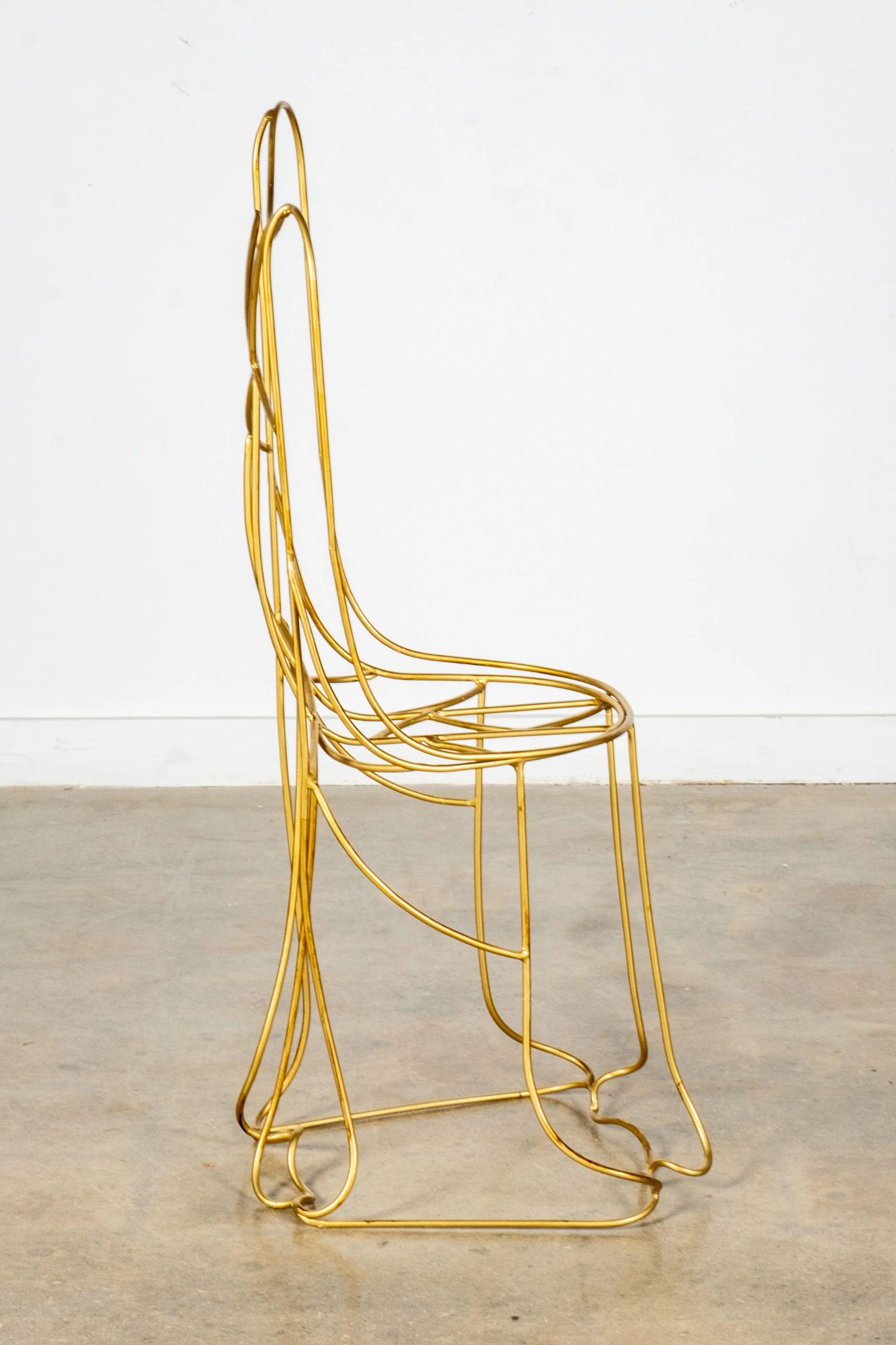 Italian Brass Wire Figure Chair For Sale 4