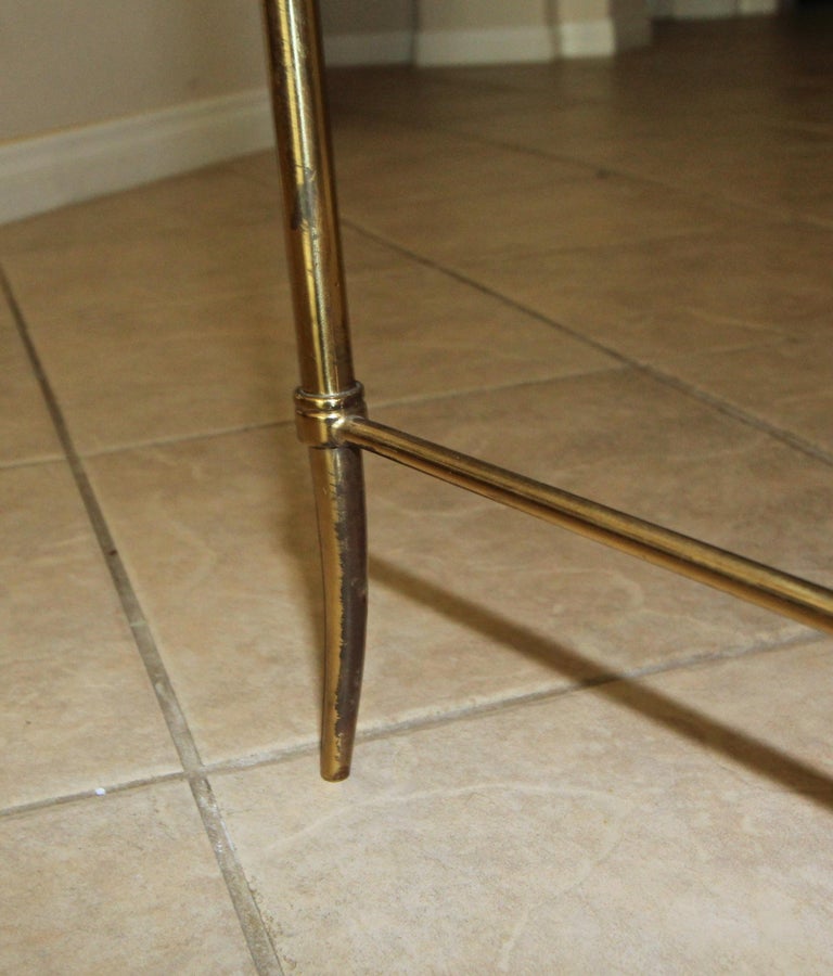 Italian Brass x Base Side Table with Inset Mirrored Top For Sale 6