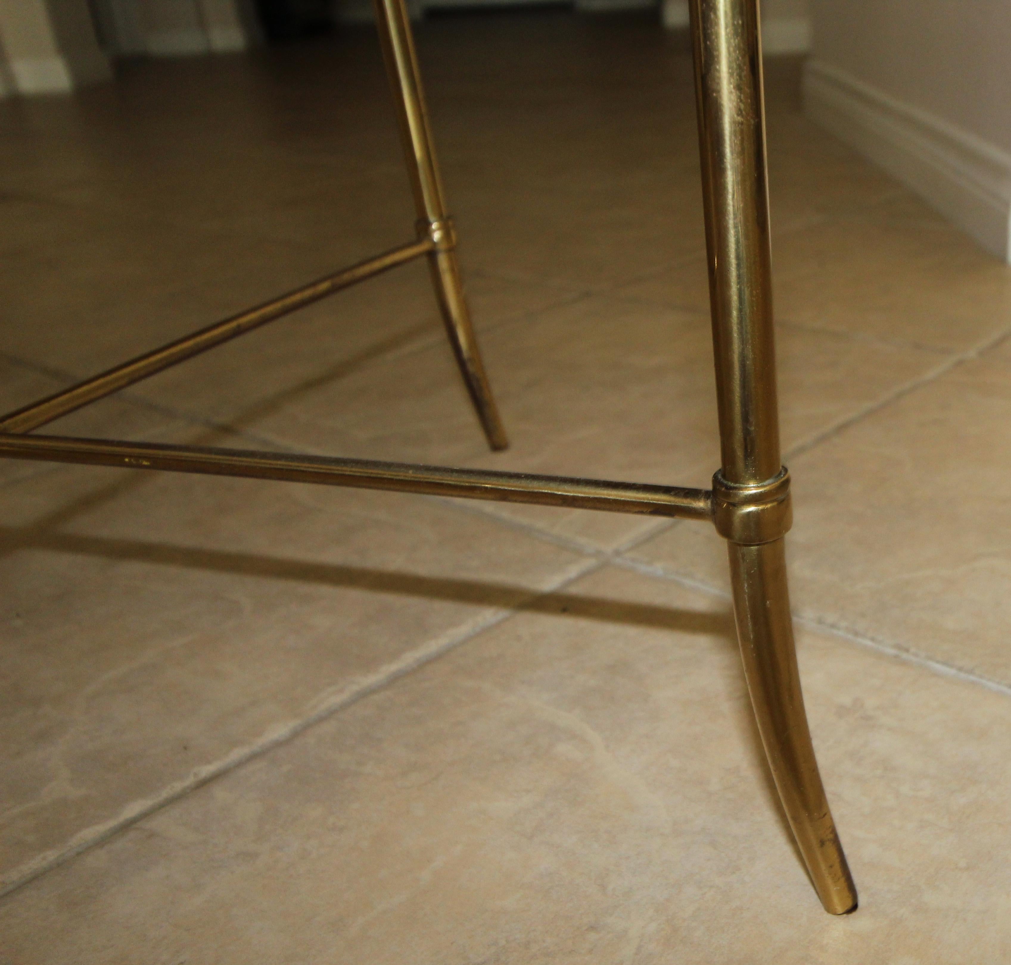 Italian Brass x Base Side Table with Inset Mirrored Top 7
