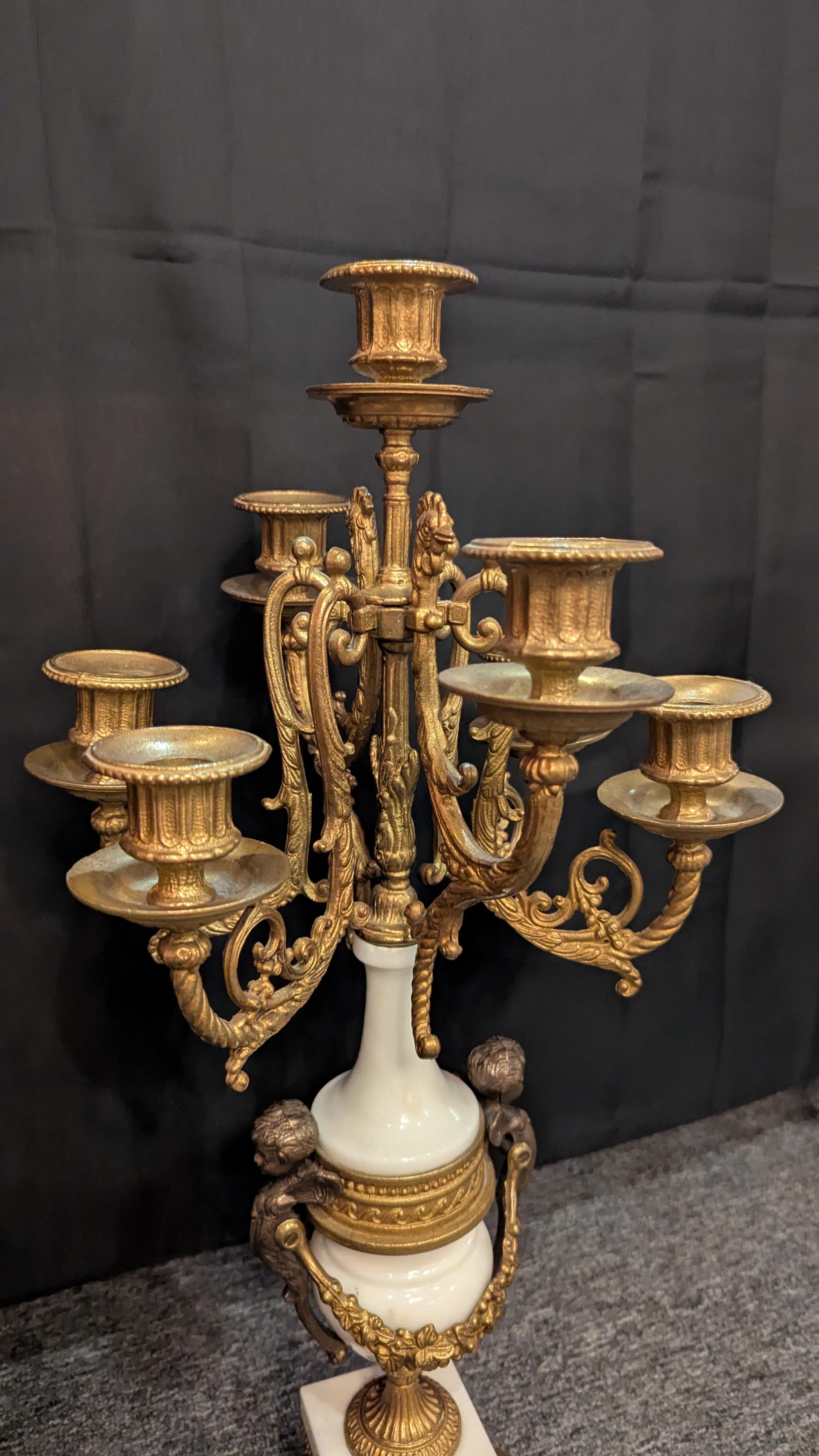 Italian Brevettato Candelabra pair In Good Condition For Sale In Pueblo, CO
