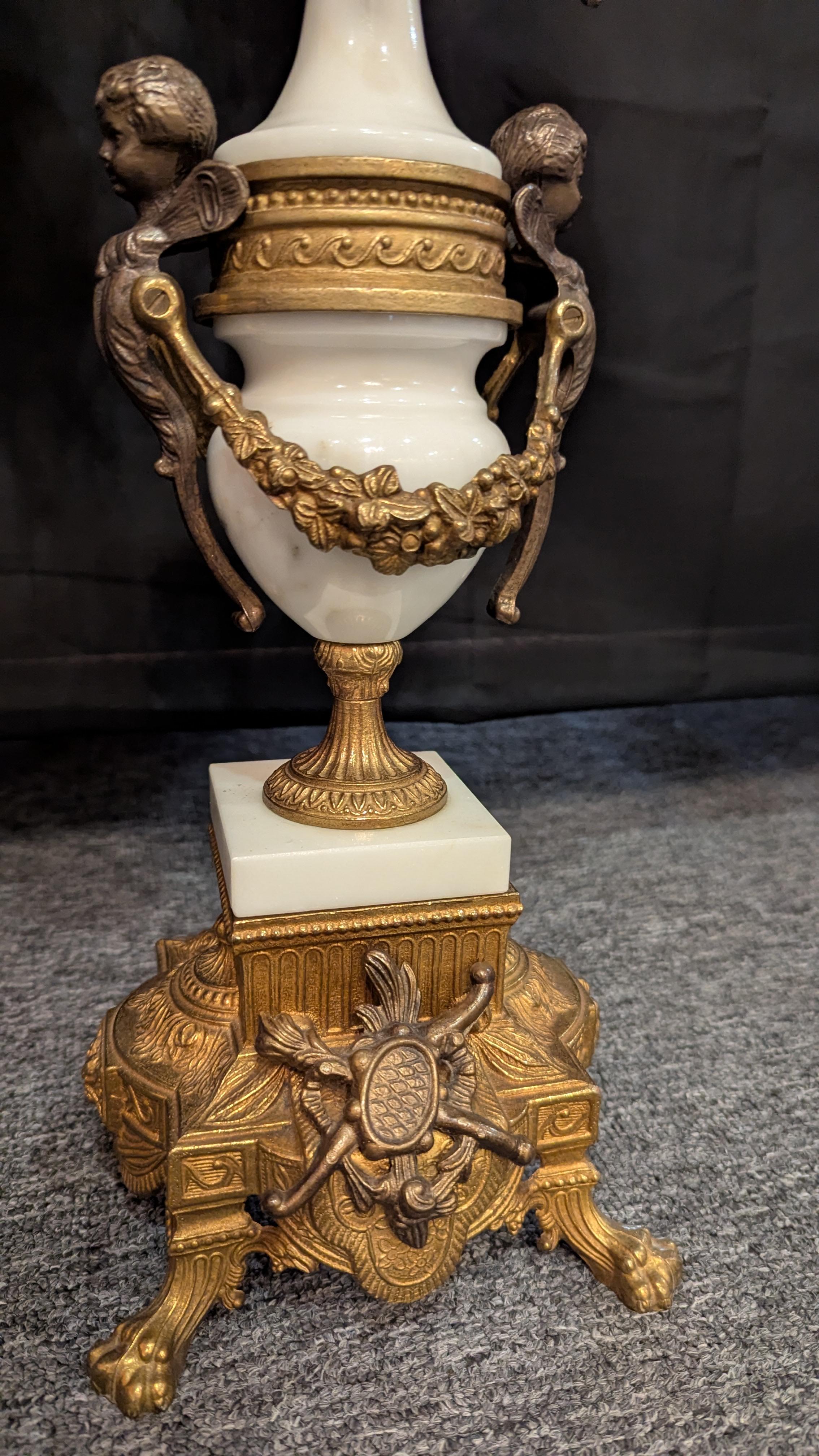 Brass Italian Brevettato Candelabra pair For Sale