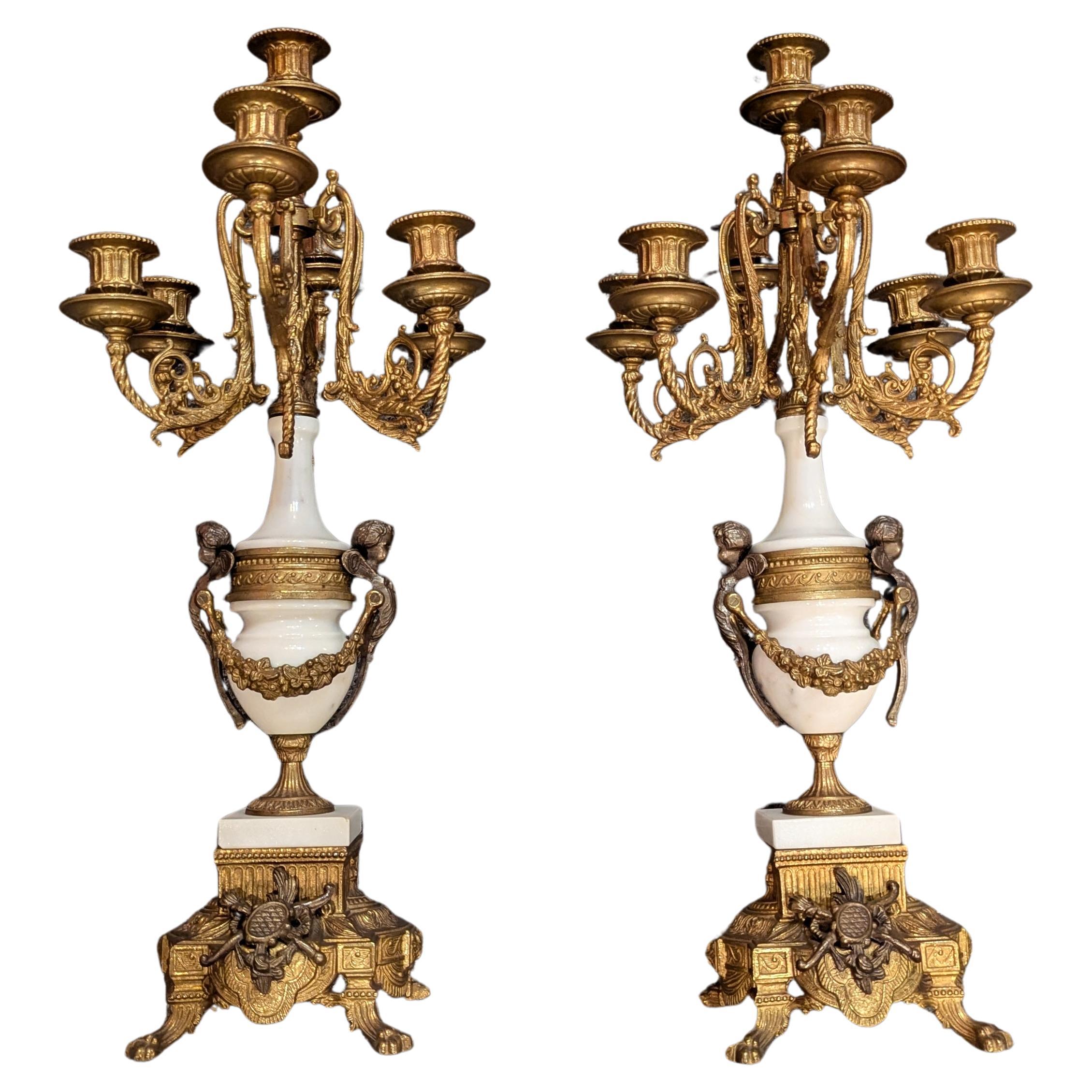 Italian Brevettato Candelabra pair For Sale