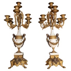 Italian Brevettato Candelabra pair
