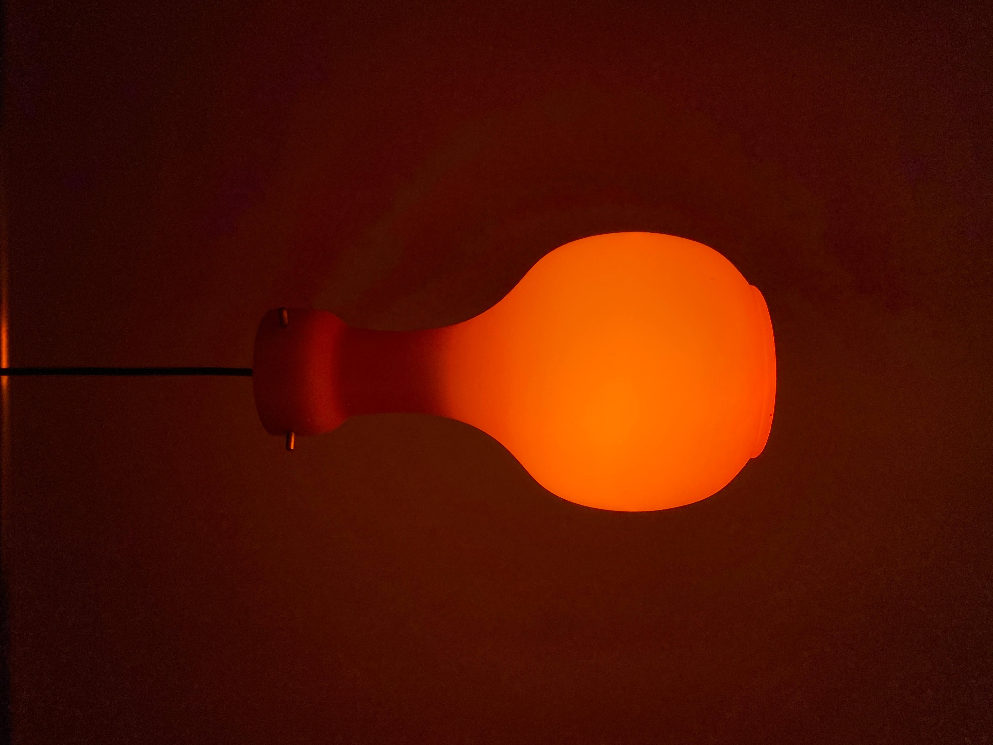 Italian Bright Orange Glass Pendant Light by Targetti Sankey, 1960 1