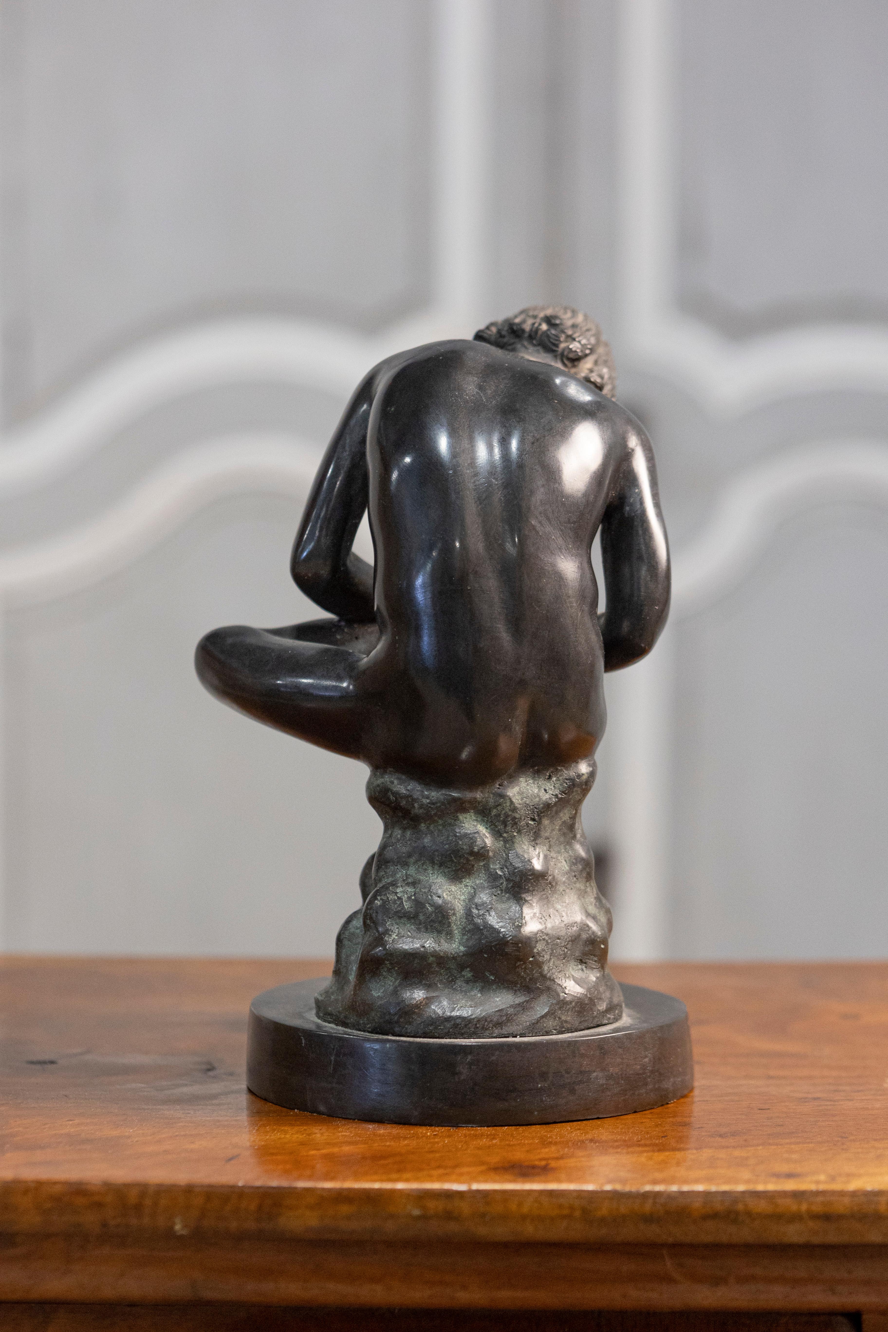 Cast Italian Bronze 20th Century Statuette after Lo Spinario, The Boy with Thorn For Sale