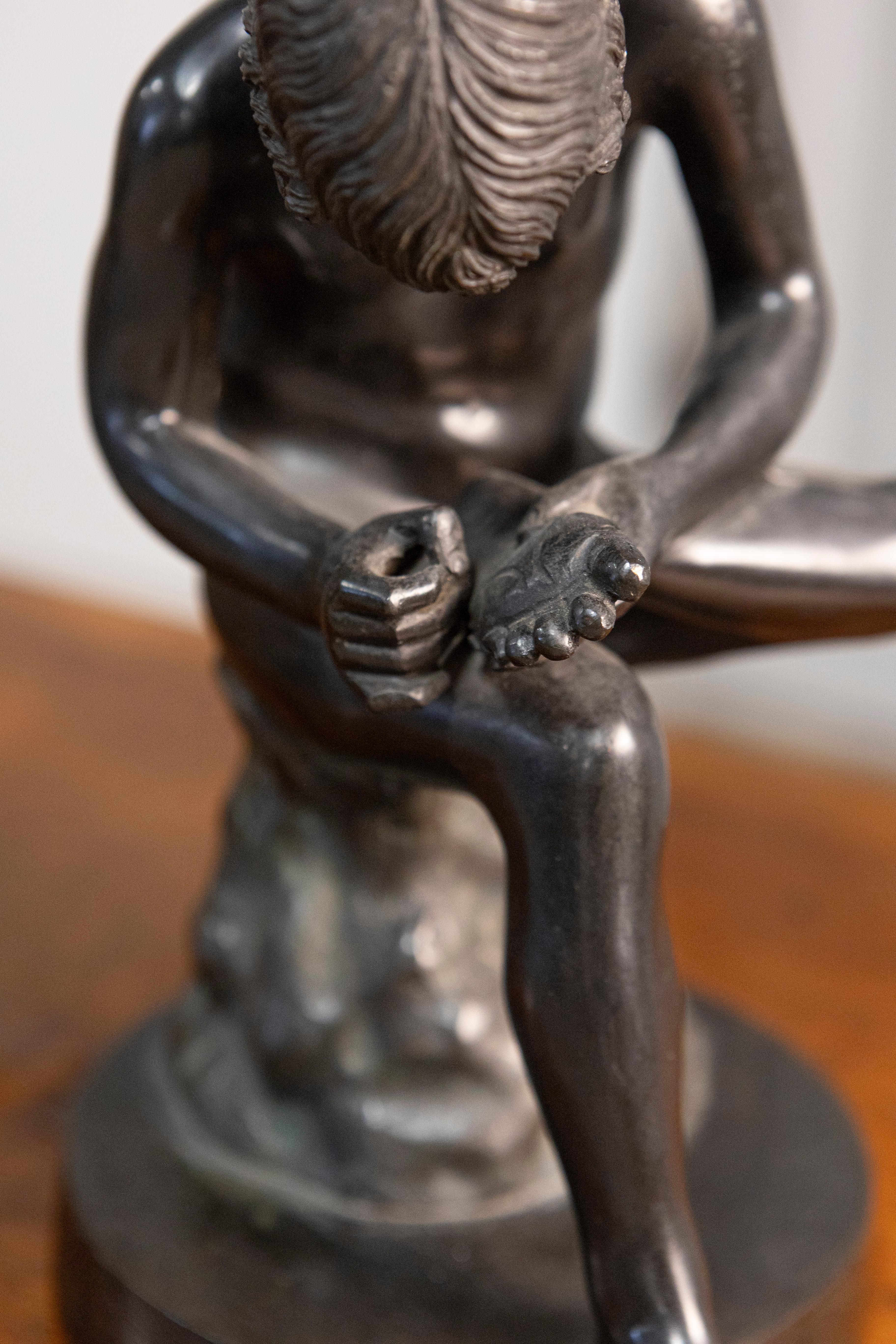 Italian Bronze 20th Century Statuette after Lo Spinario, The Boy with Thorn For Sale 1