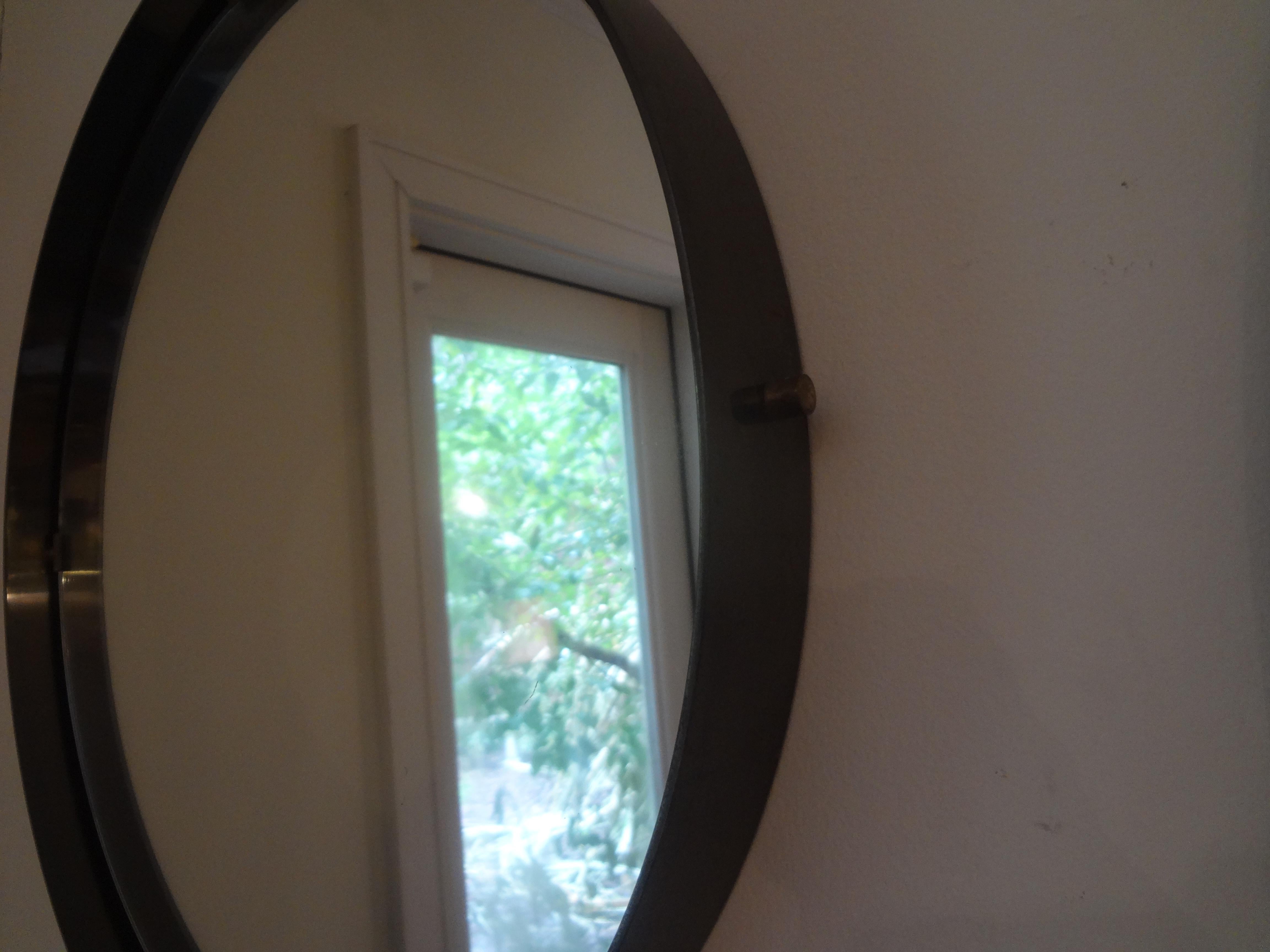 Italian Bronze and Brass Mirror For Sale 3