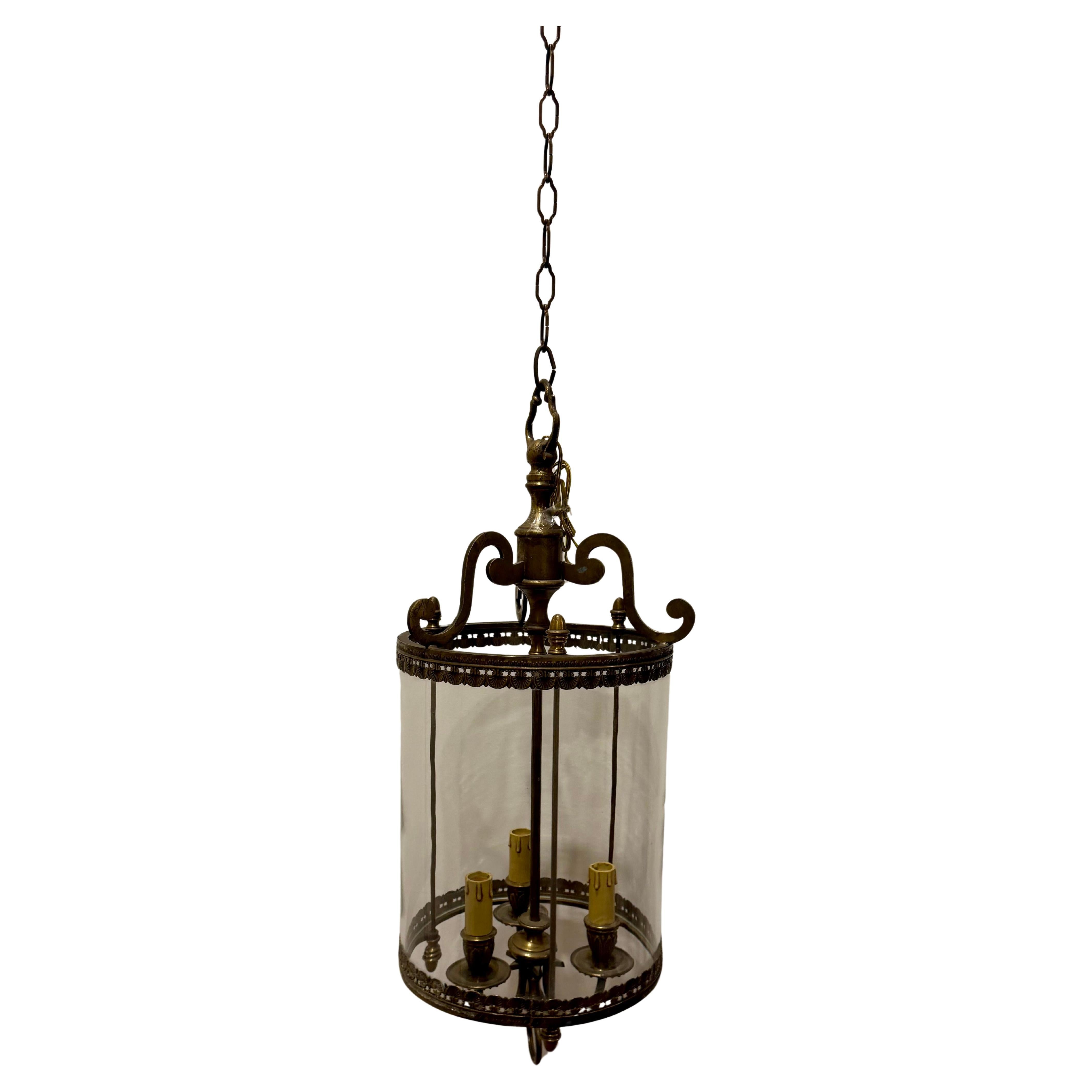 Farol Art Decó italiano de bronce y cristal, circa 1925 en venta