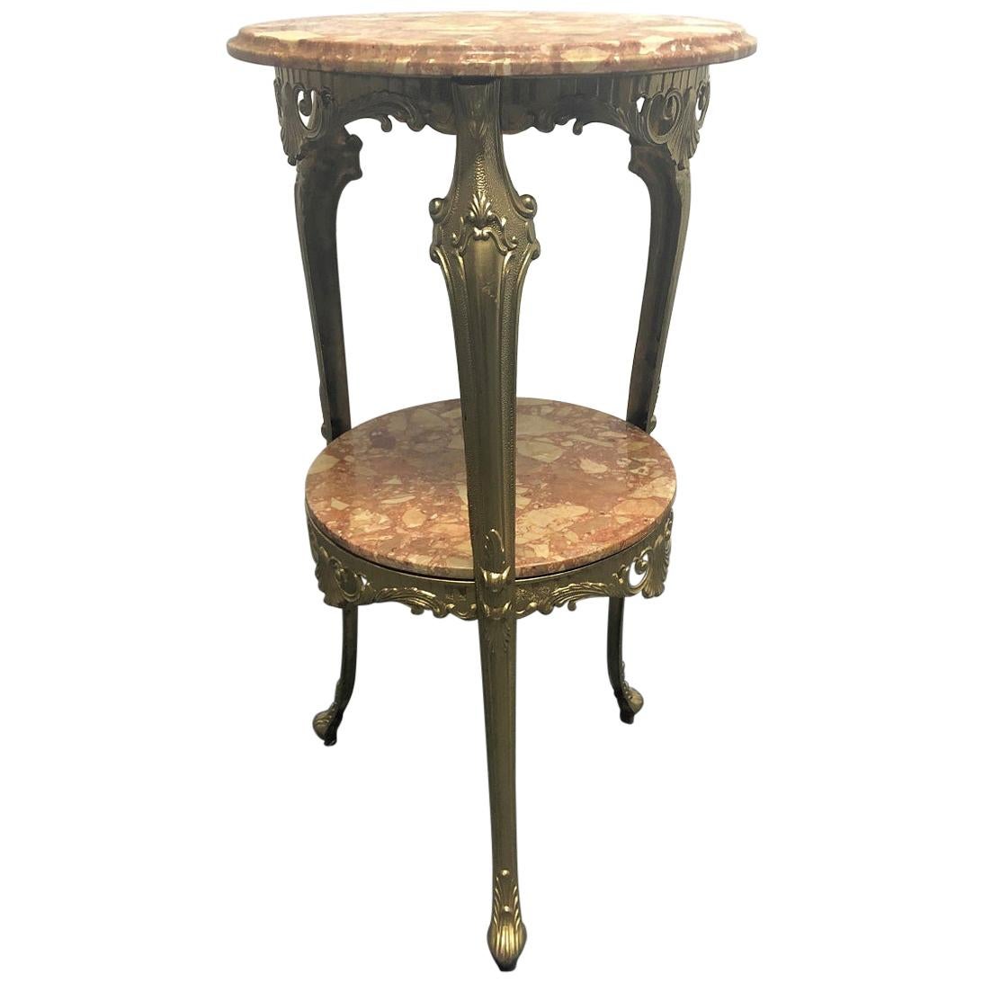 Italian, Bronze and Marble Pedestal