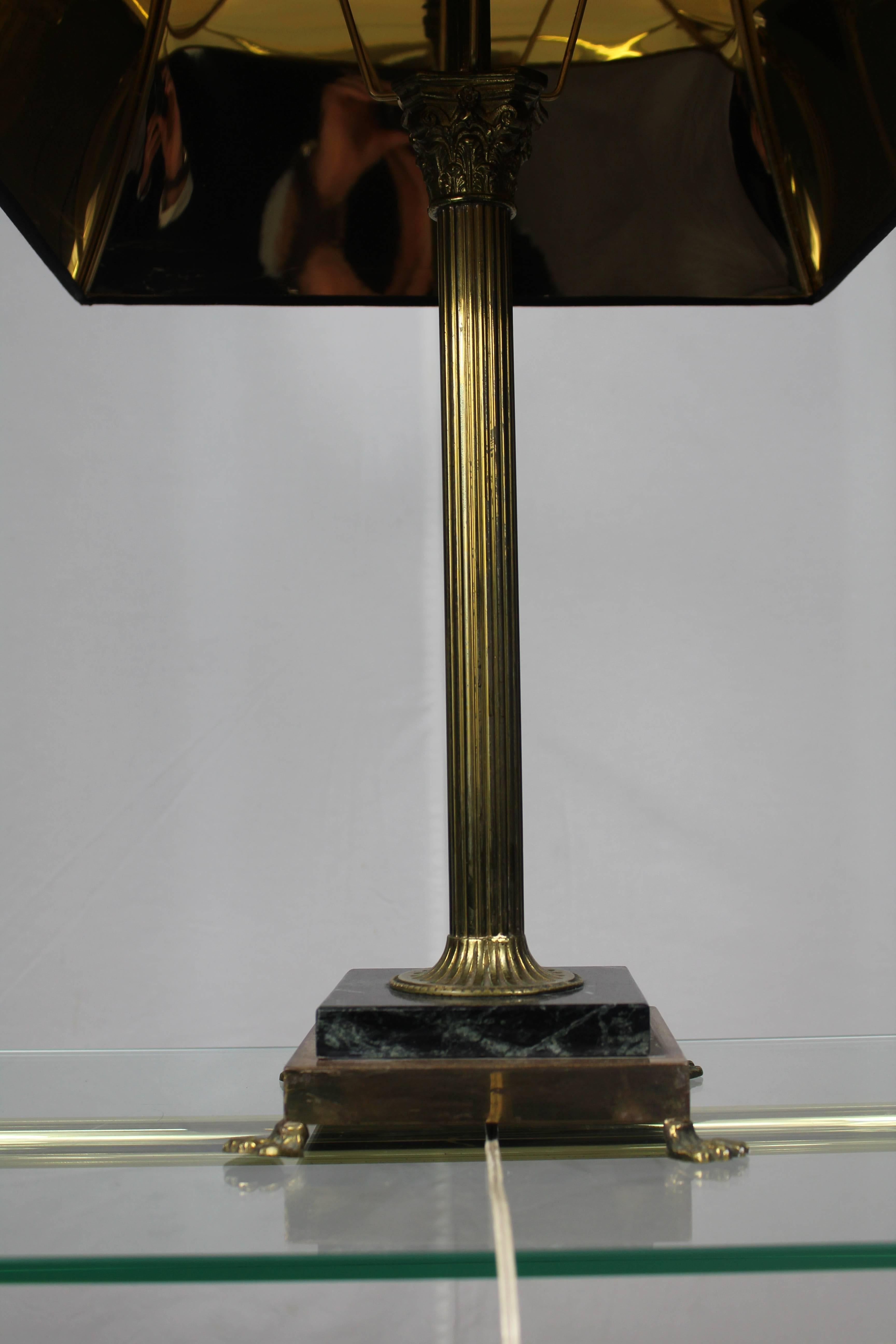 Italian Bronze and Marble Table Lamp, 1920s In Excellent Condition In Verona, IT